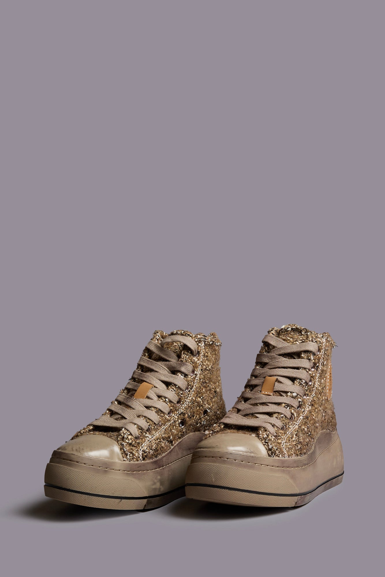KURT HIGH TOP SNEAKER - LIGHT BROWN TWEED - R13