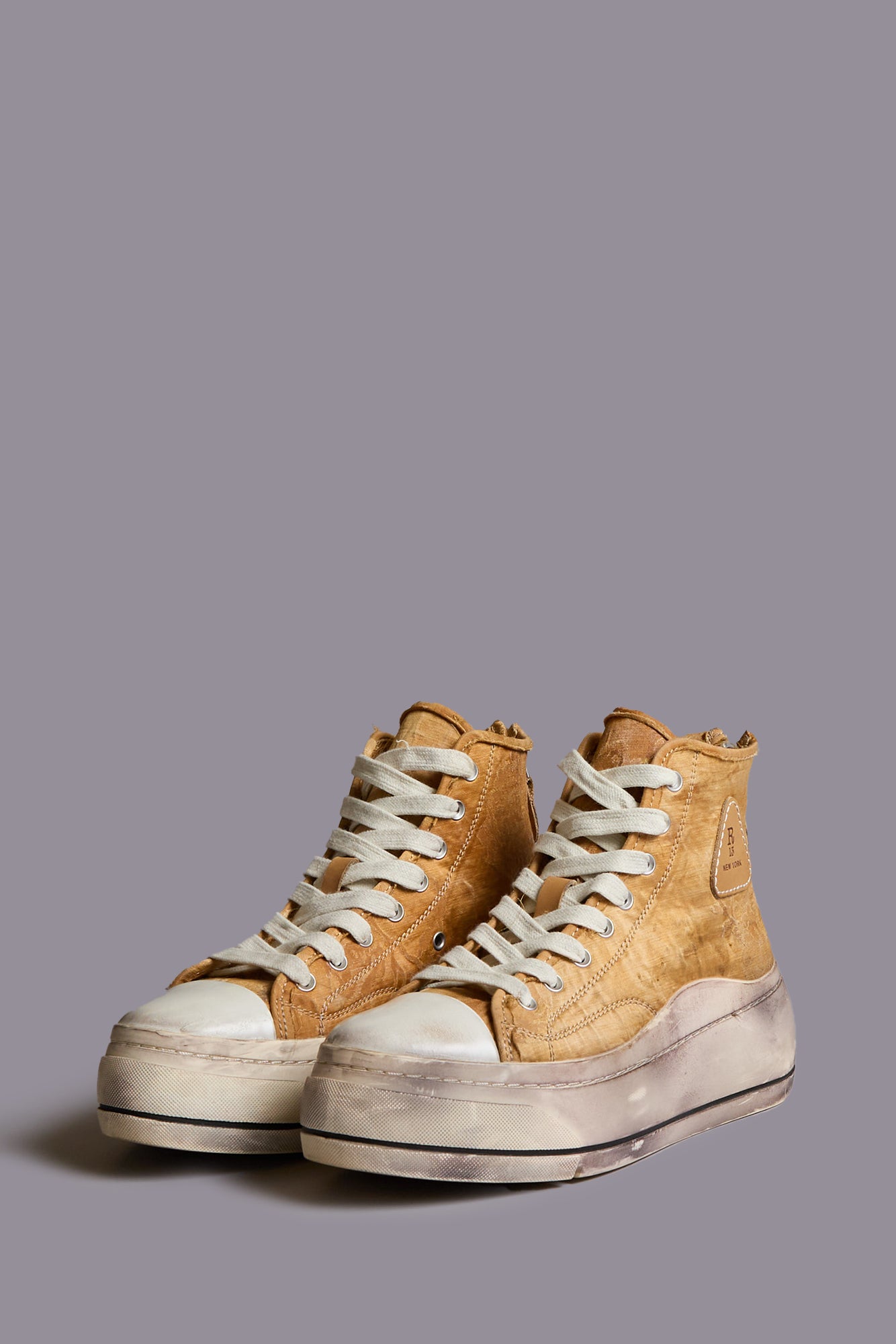 KURT HIGH TOP SNEAKER - ORANGE FLORAL JACQUARD - R13