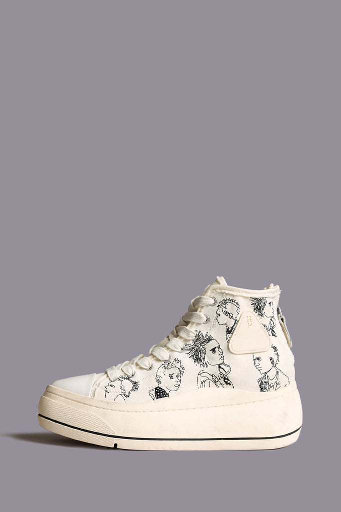 Kurt High Top Sneaker - Punk Face Embroidery