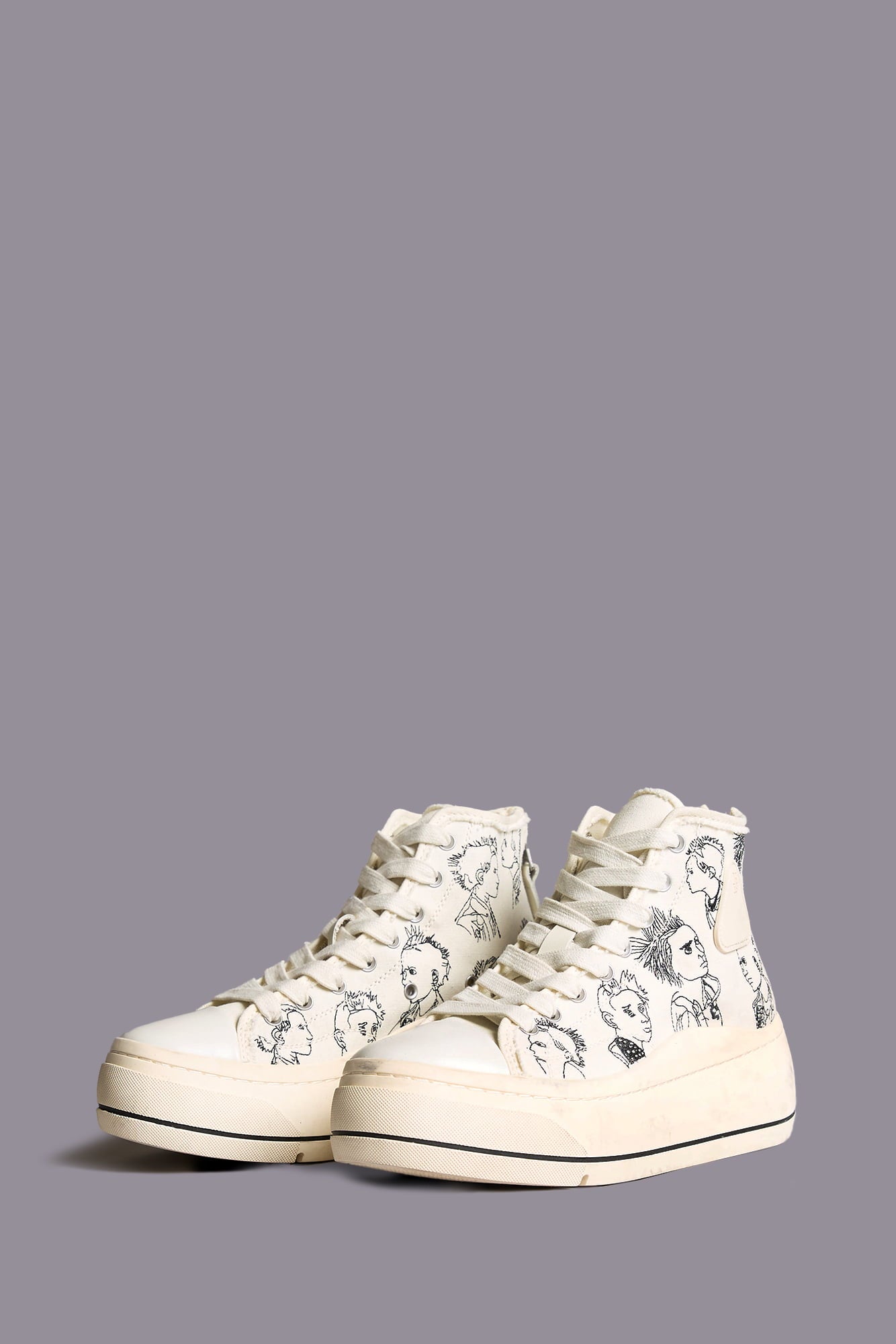 Kurt High Top Sneaker - Punk Face Embroidery - R13