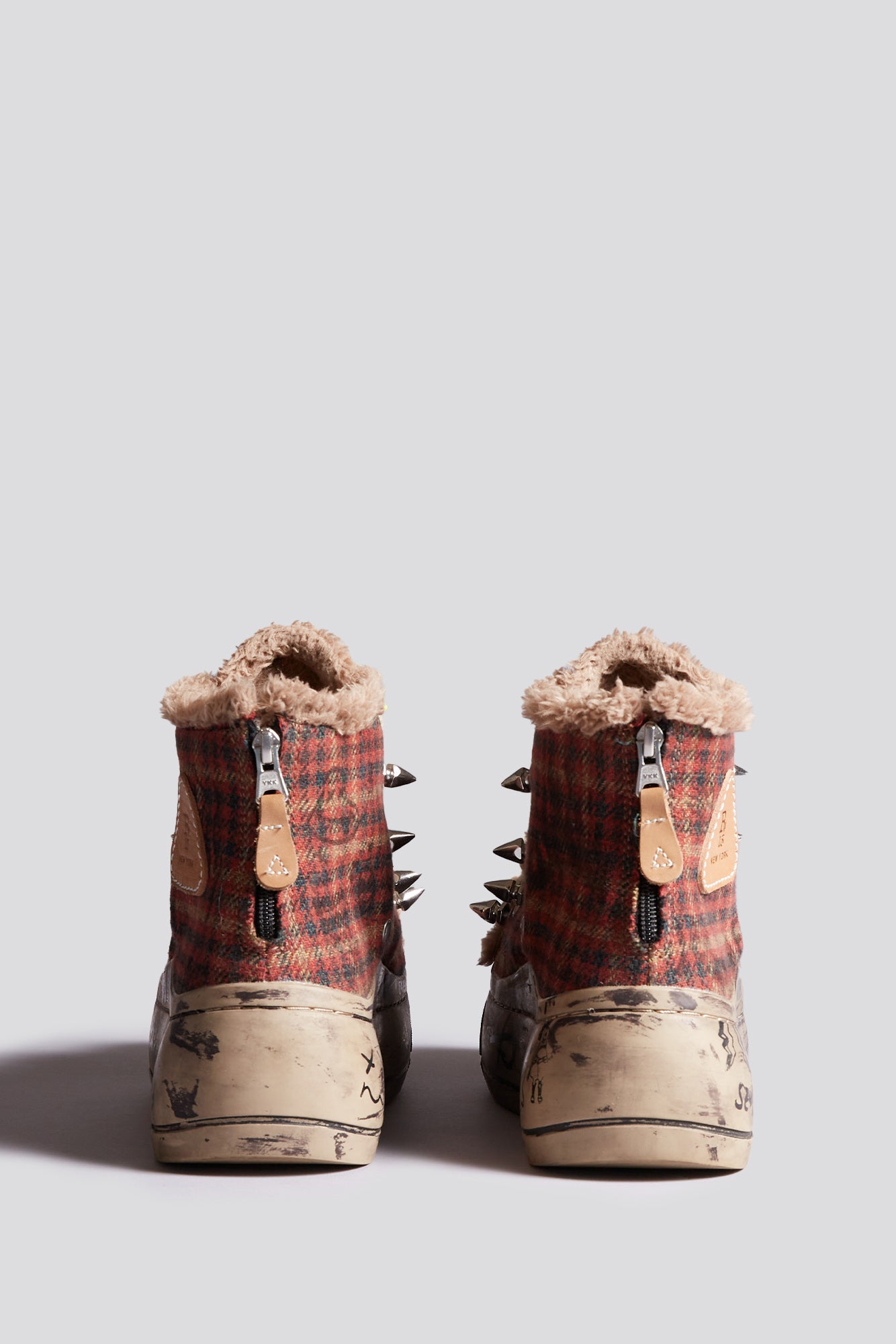 Kurt High Top Sneaker - Red Plaid - R13