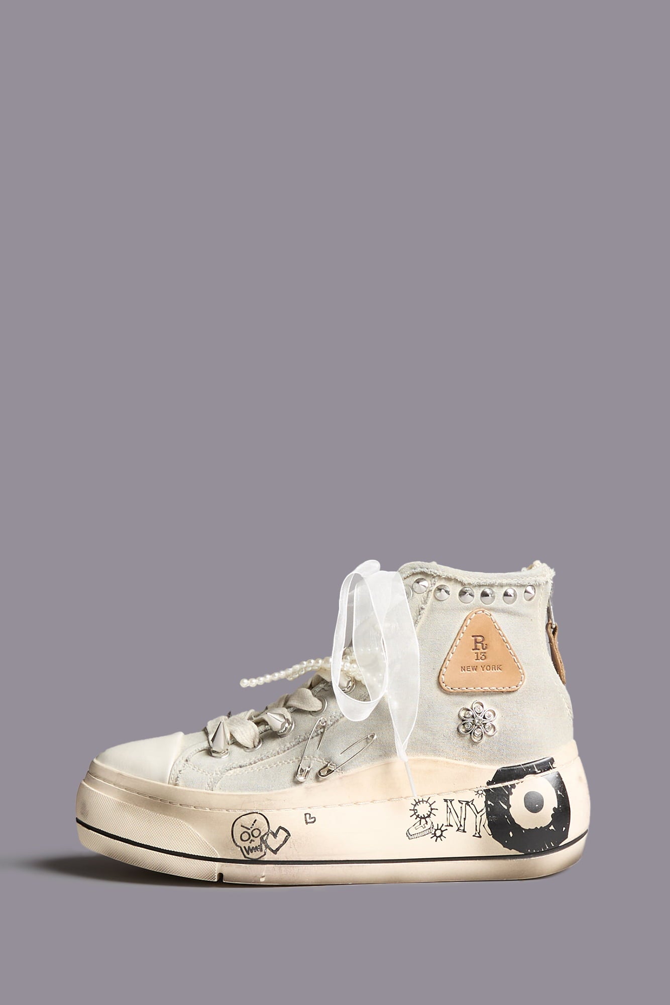 Kurt High Top Sneaker With Charms - Off White - R13