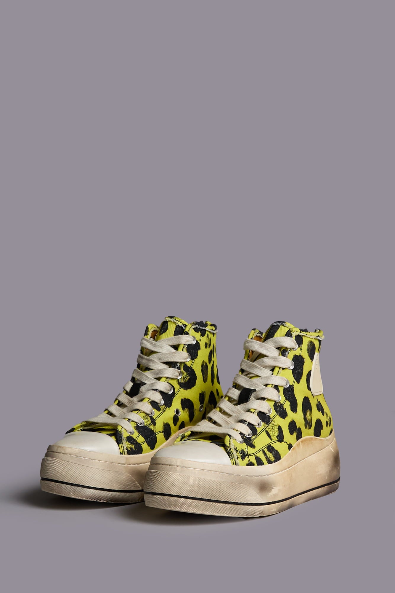 KURT HIGH TOP SNEAKER - YELLOW CHEETAH PRINT - R13