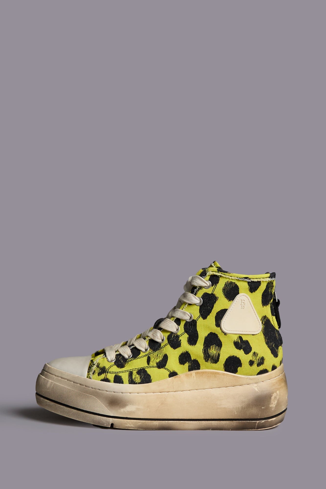 Kurt High Top Sneaker - Yellow Cheetah Print - R13