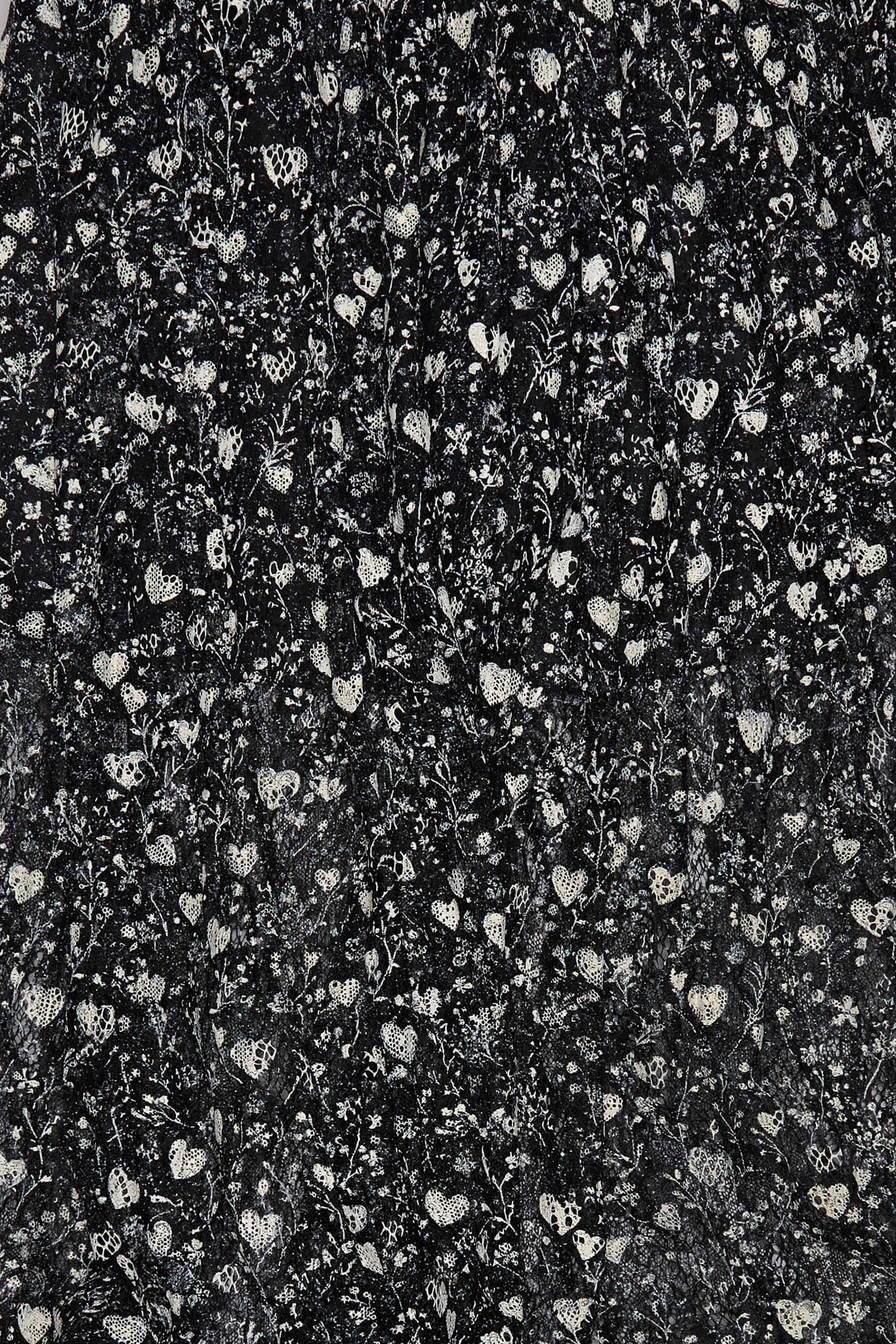 LACE MIDI SKIRT - MINI HEARTS ON BLACK - R13