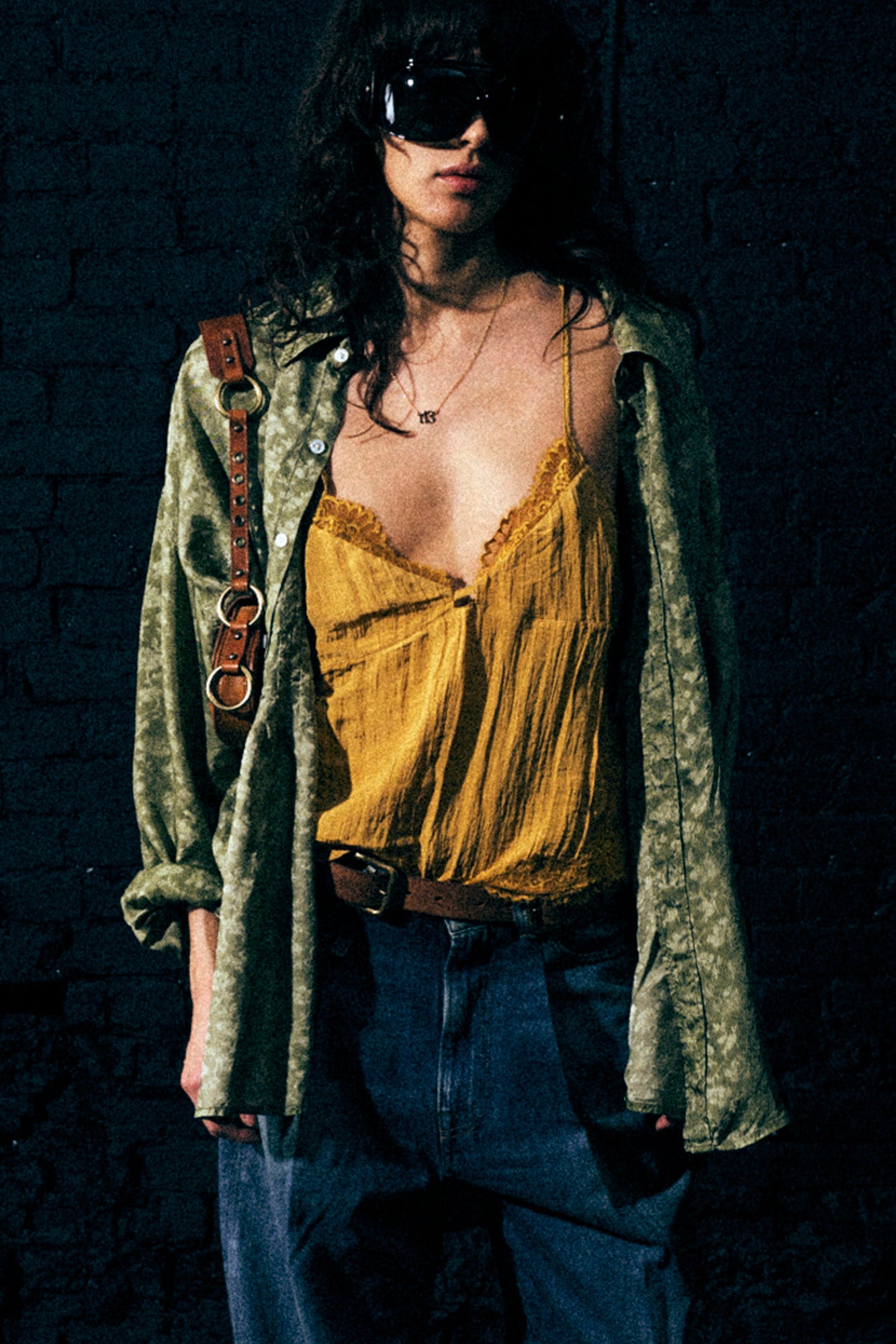 LACE TRIMMED CAMI - YELLOW - R13