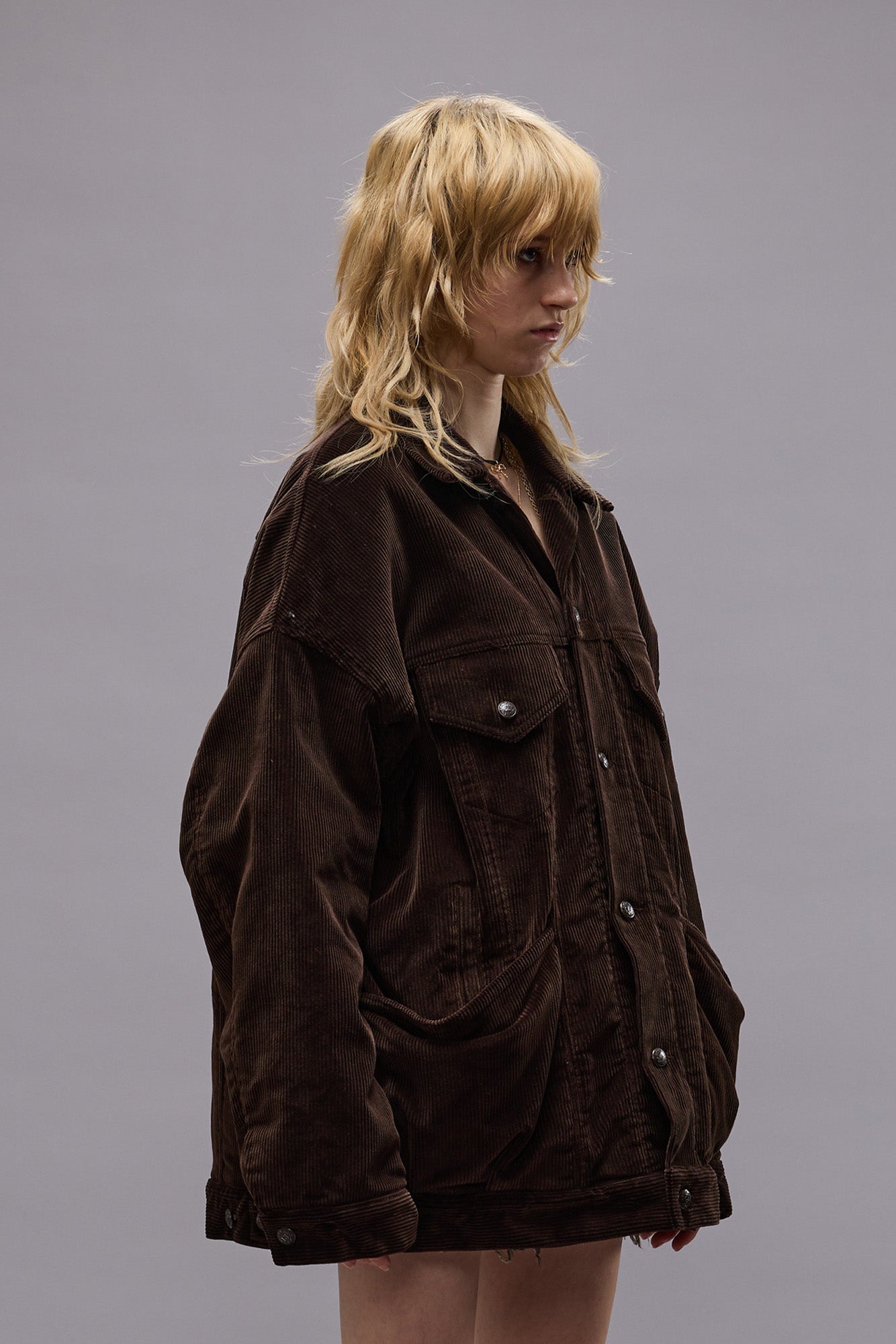 Lacey Trucker Jacket - Dark Chocolate Corduroy - R13