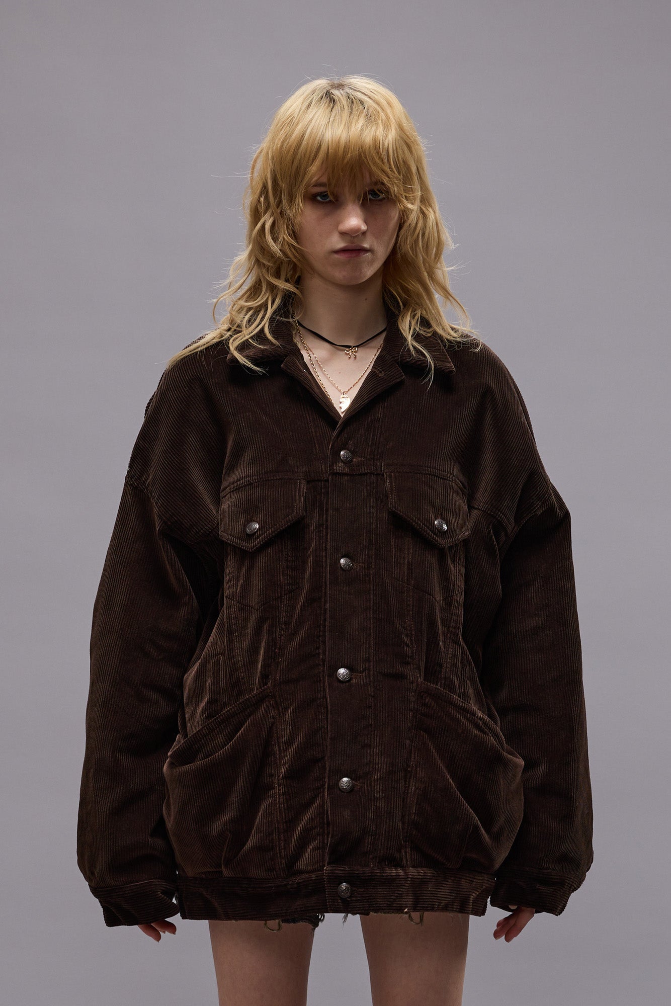 Lacey Trucker Jacket - Dark Chocolate Corduroy - R13