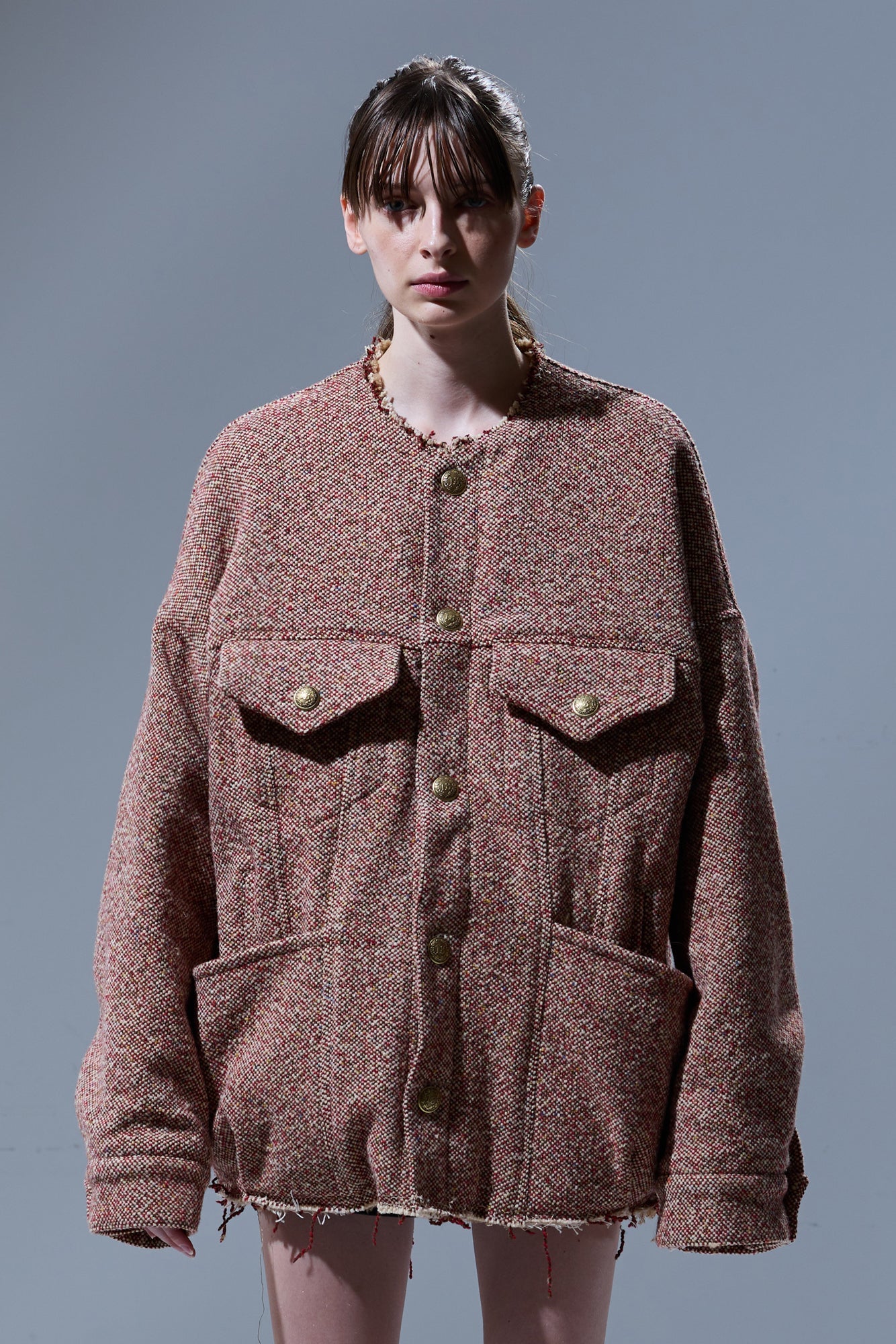 LACEY TRUCKER JACKET - RED / CREAM - R13