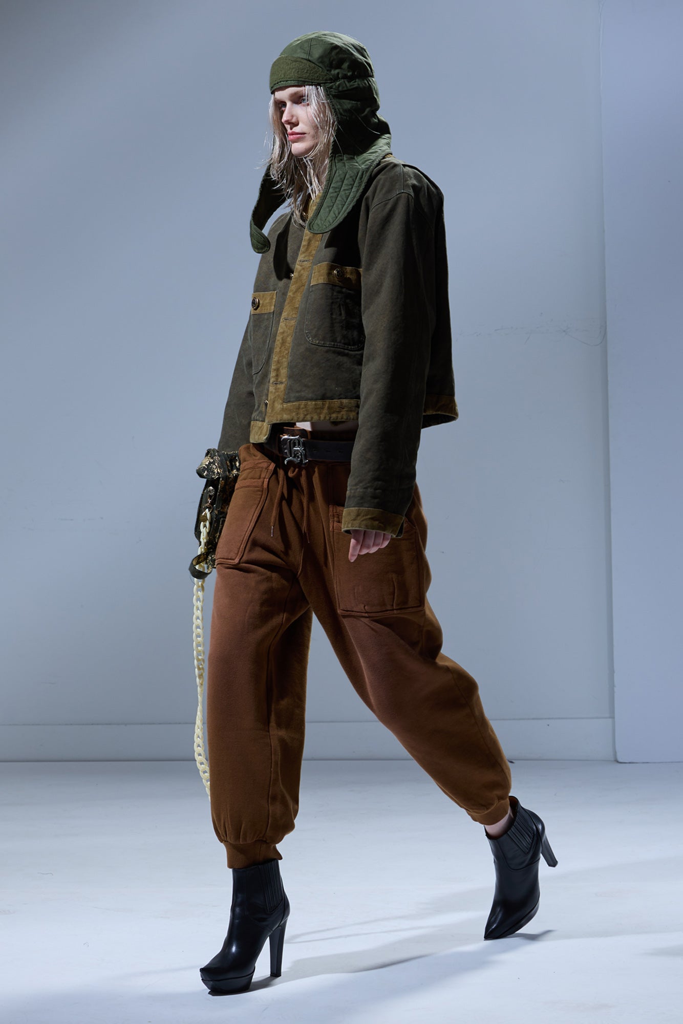 LAYERED POCKET SWEATPANT - LIGHT BROWN - R13