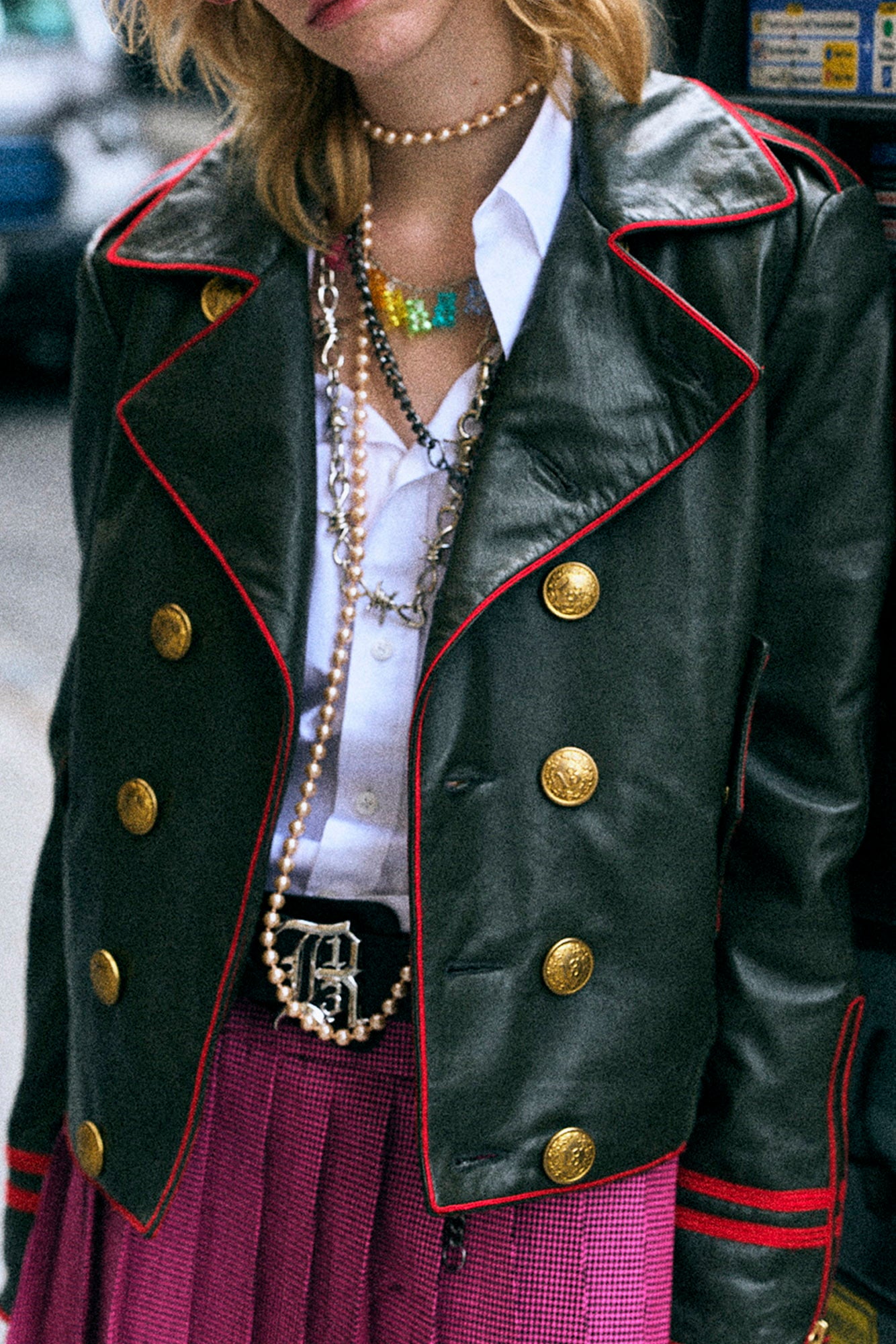 LEATHER SHRUNKEN PEACOAT - GREEN OLIVE - R13