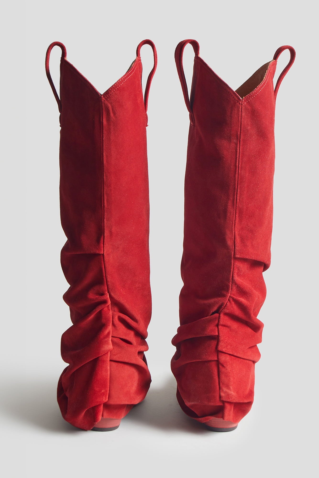 Mid Cowboy Boot - Red Suede - R13