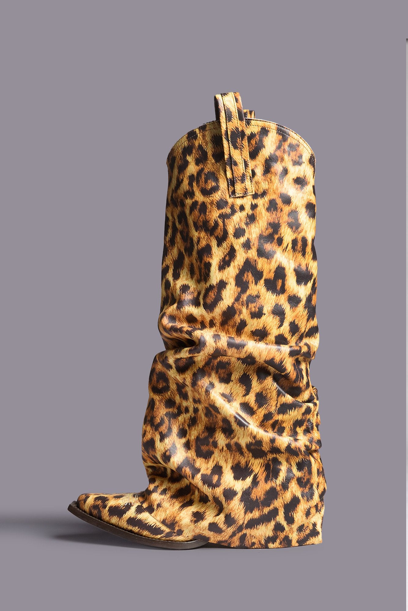 Mid Cowboy Boot With Sleeve - Printed Yellow Leopard - R13
