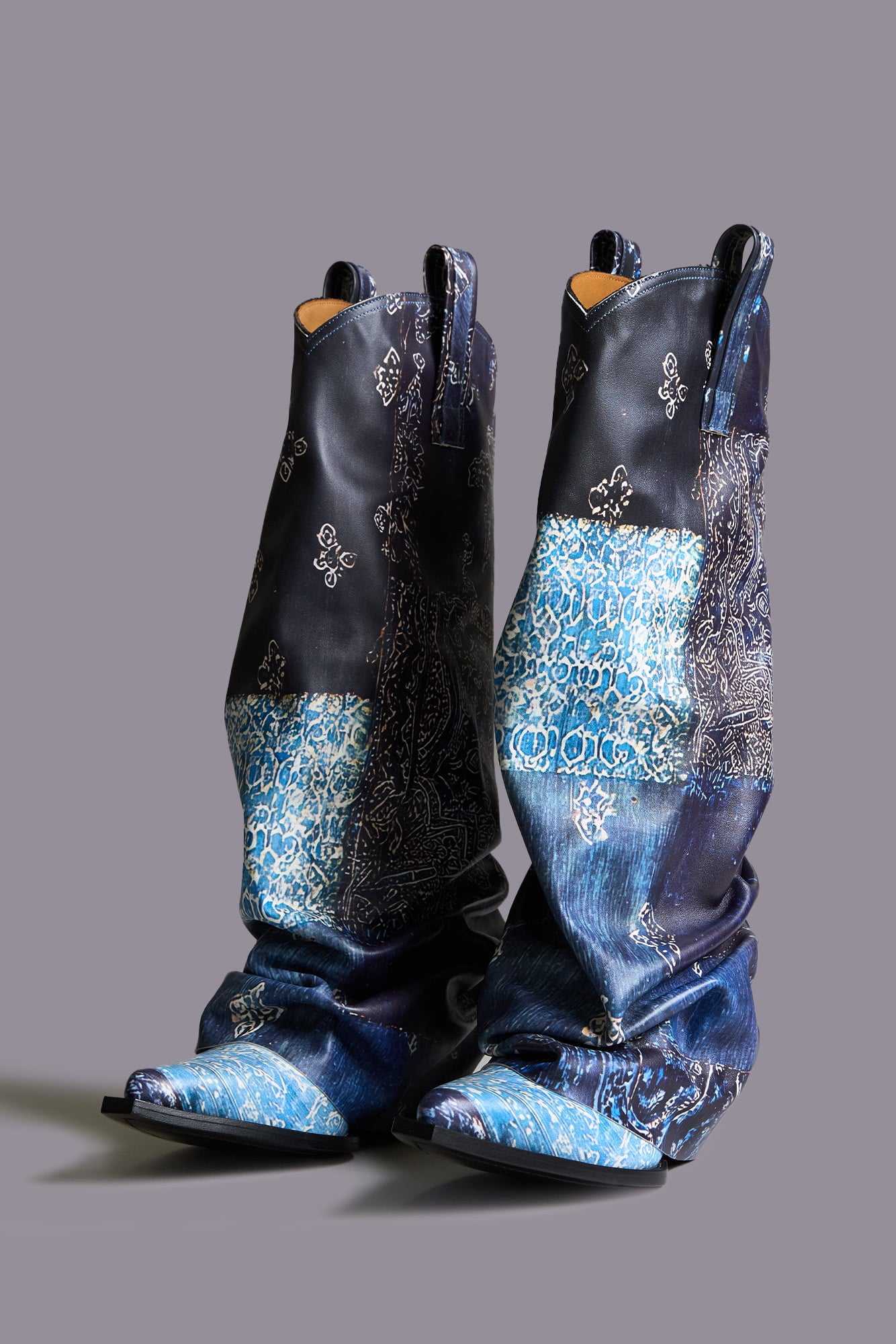 Mid Cowboy Boots W/Sleeve - Blue Bandana - R13