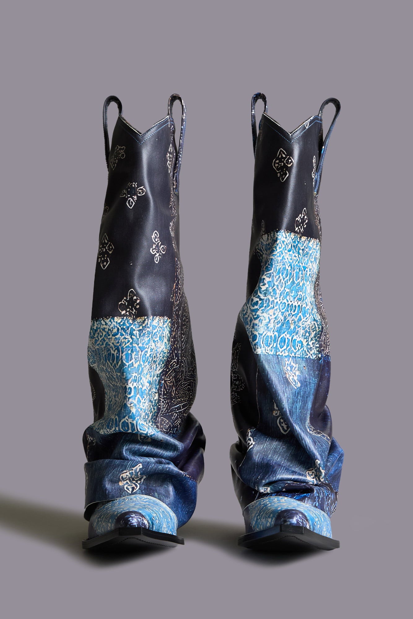 Mid Cowboy Boots W/Sleeve - Blue Bandana - R13