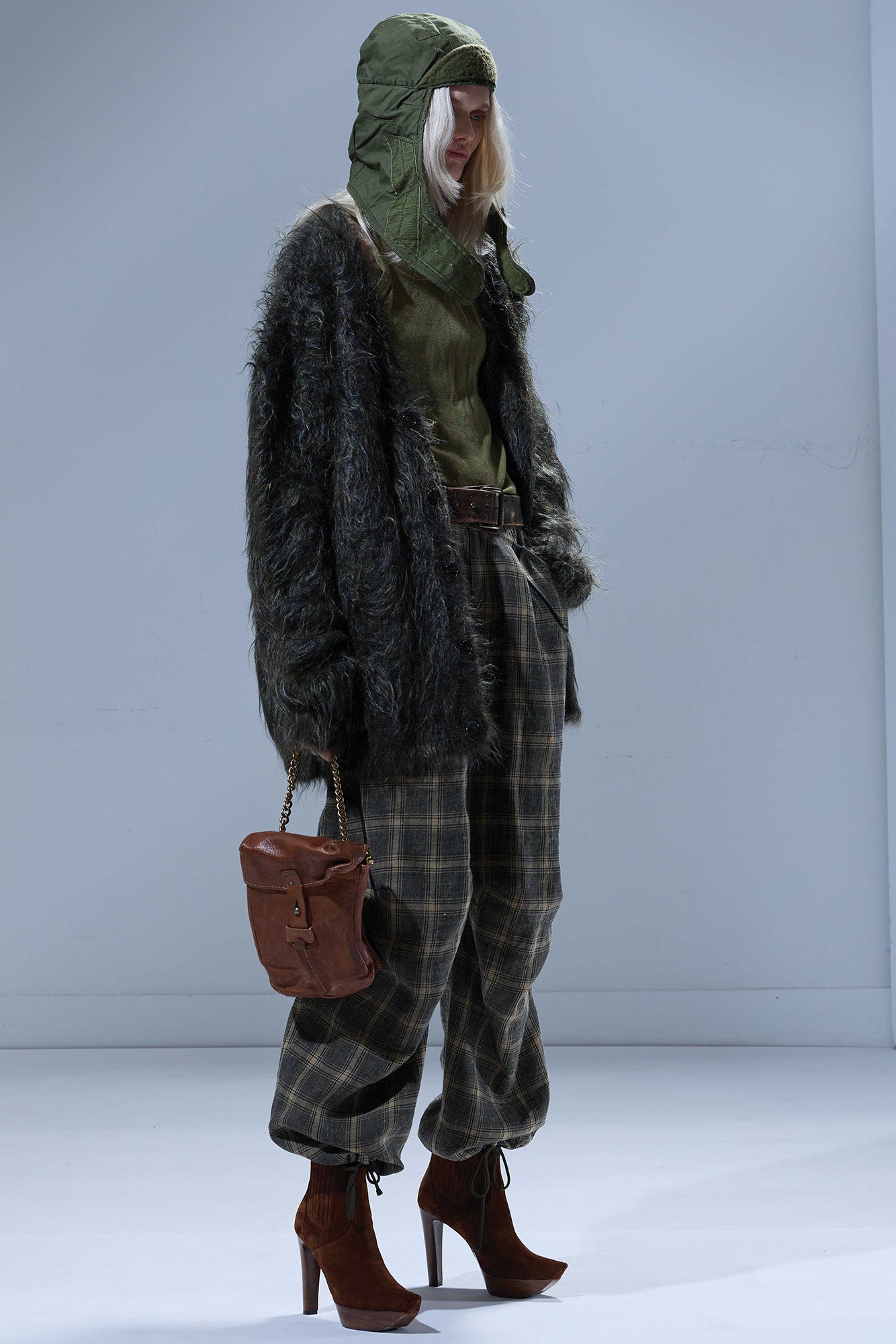 MILITARY PANTS - SAGE PLAID BROWN - R13