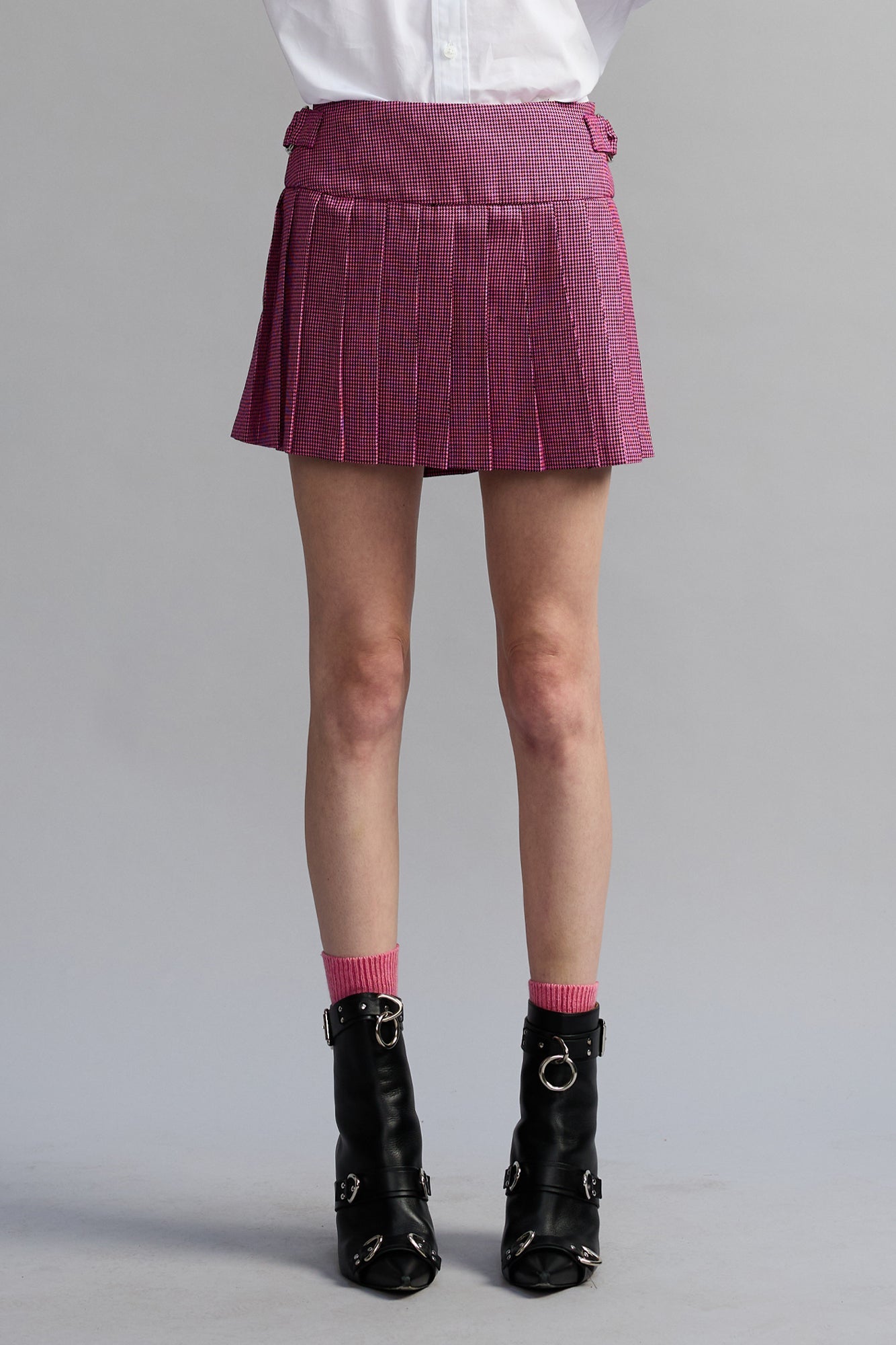 Mini Kilt Skirt - Pink Mini Houndstooth - R13
