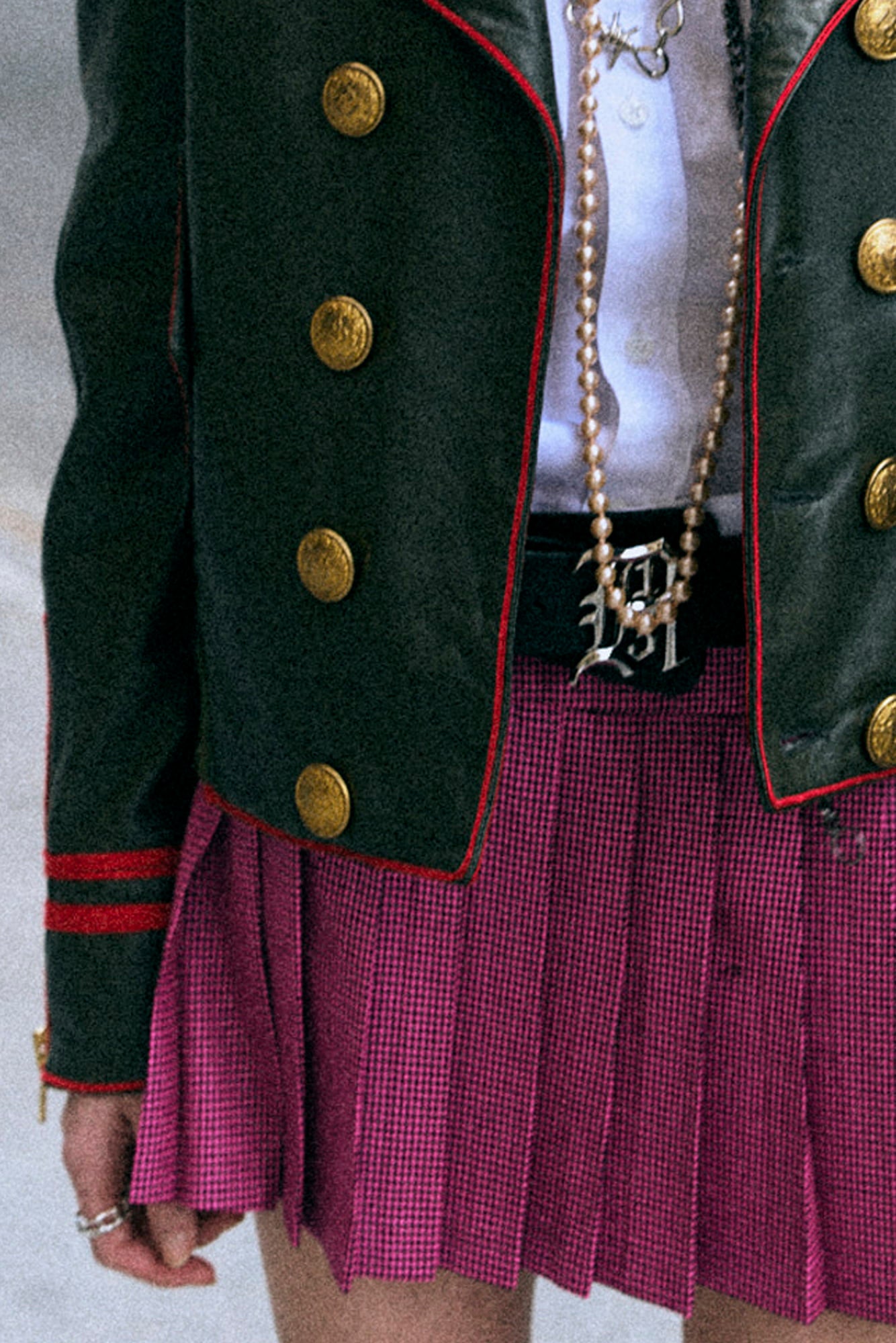 Mini Kilt Skirt - Pink Mini Houndstooth - R13