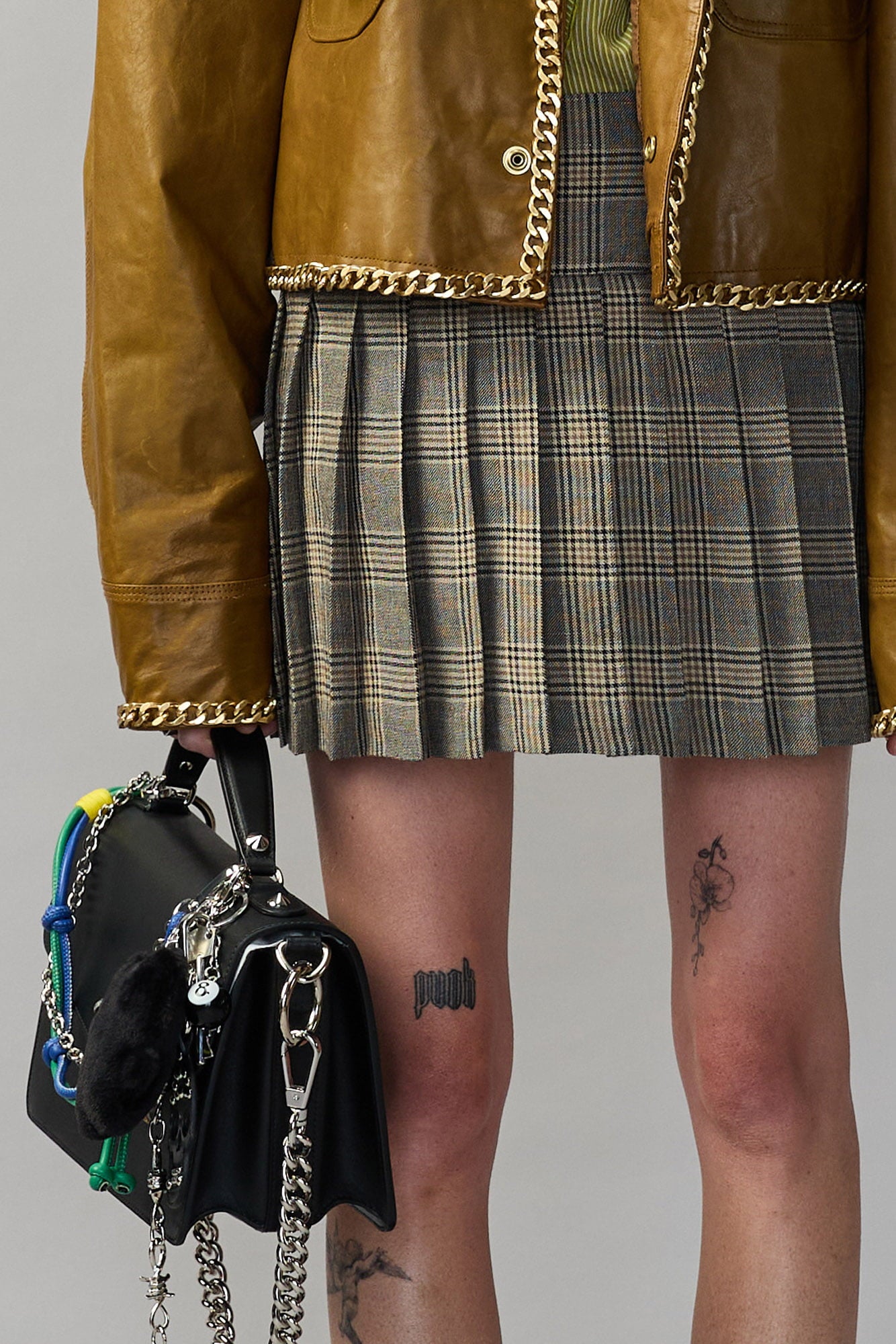 Mini Kilt Skirt - Small Khaki Plaid - R13