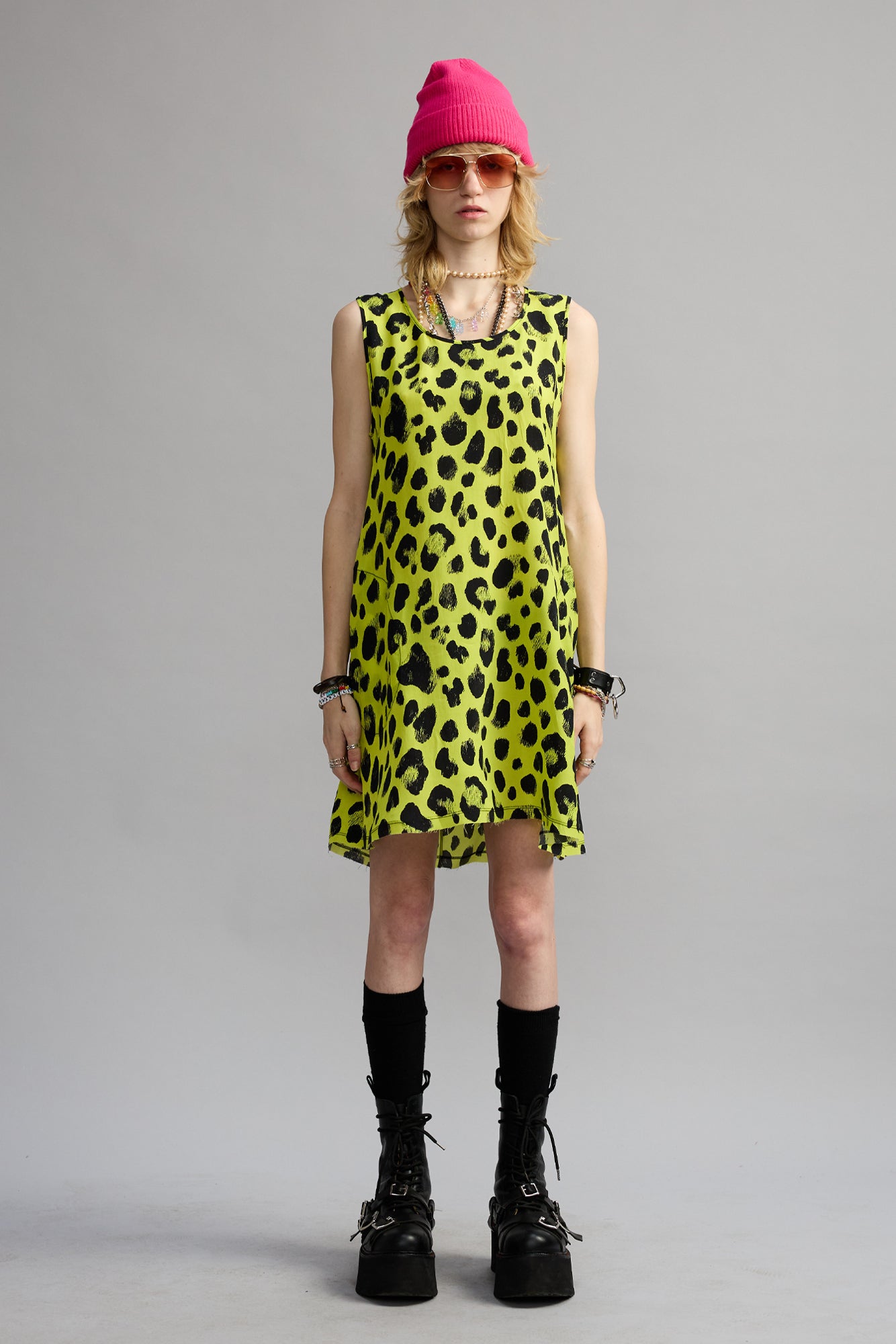 Mini Tank Slip - Yellow Cheetah Print - R13