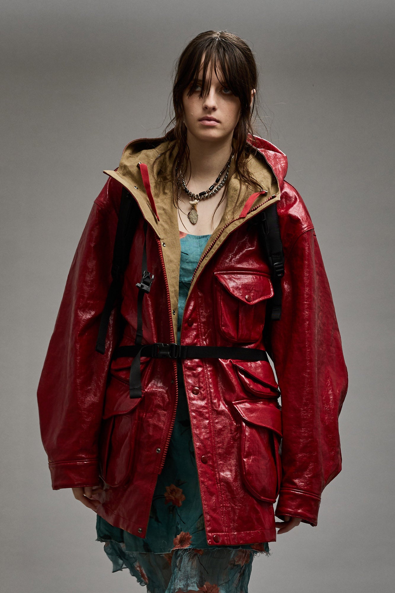 MULTIPOCKET PARKA - RED COAT - R13
