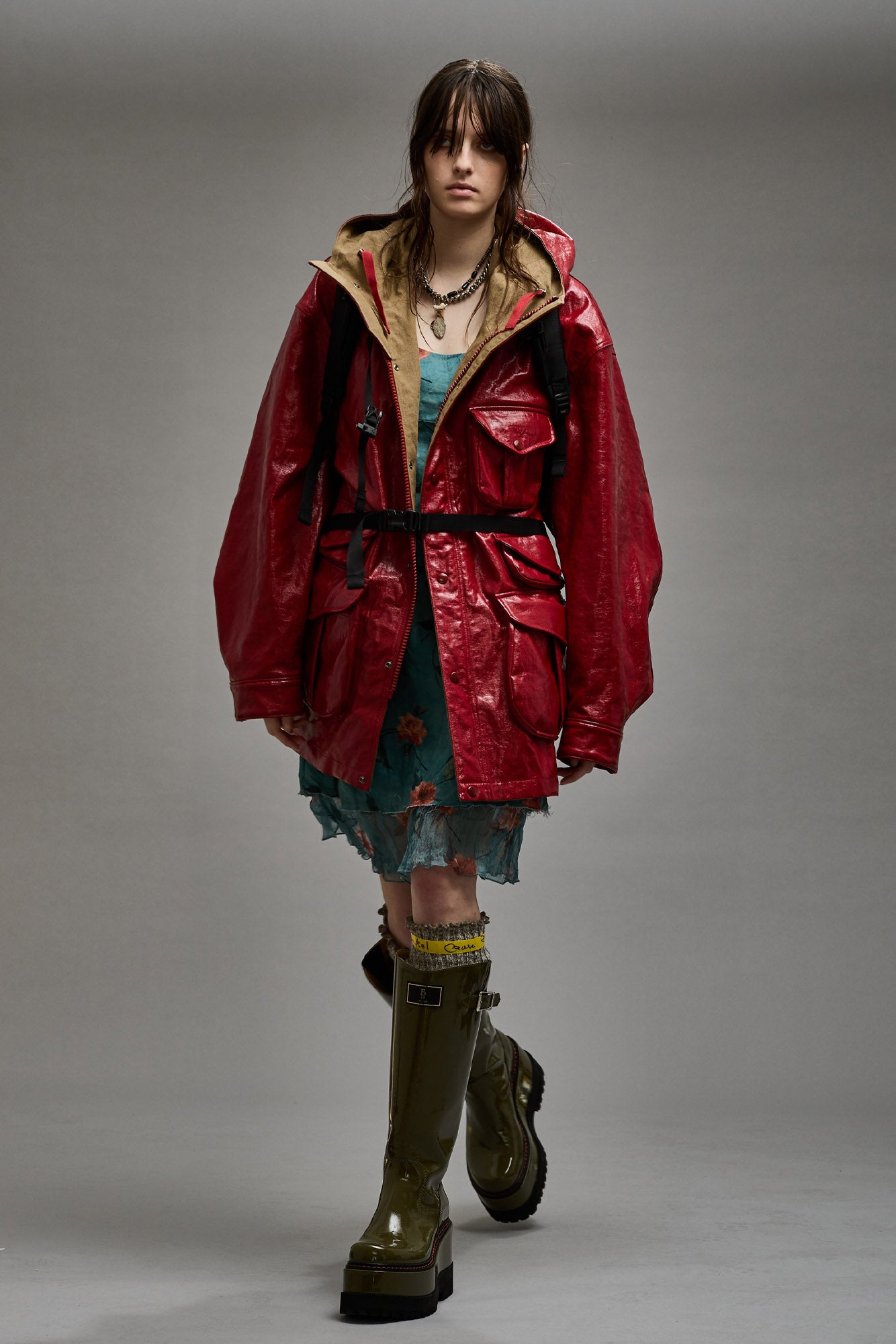 MULTIPOCKET PARKA - RED COAT - R13