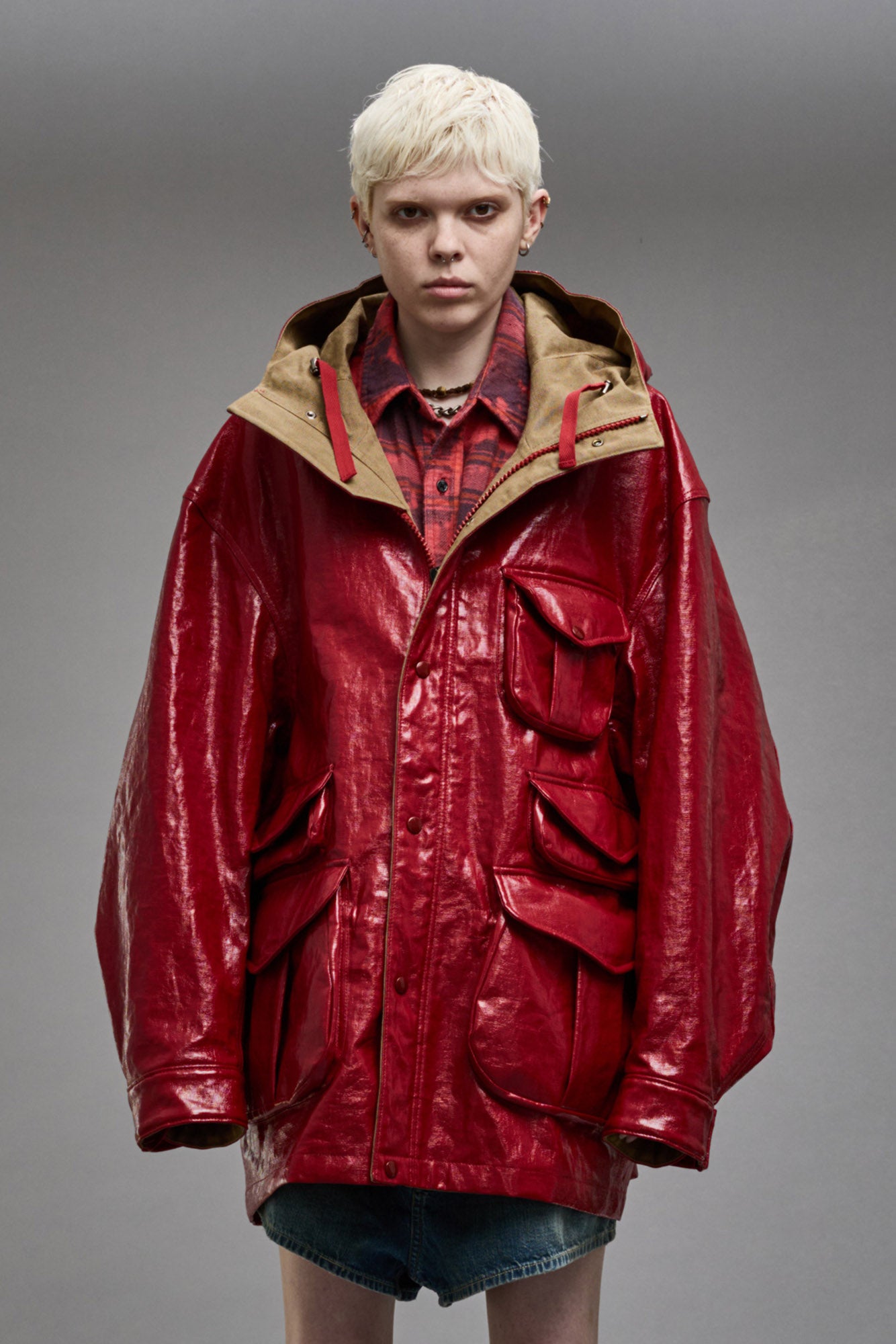 MULTIPOCKET PARKA - RED COAT - R13