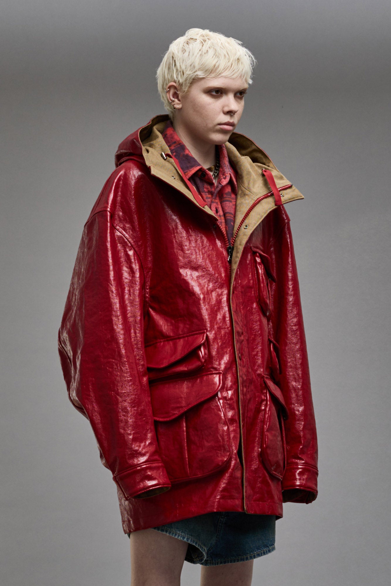 MULTIPOCKET PARKA - RED COAT - R13