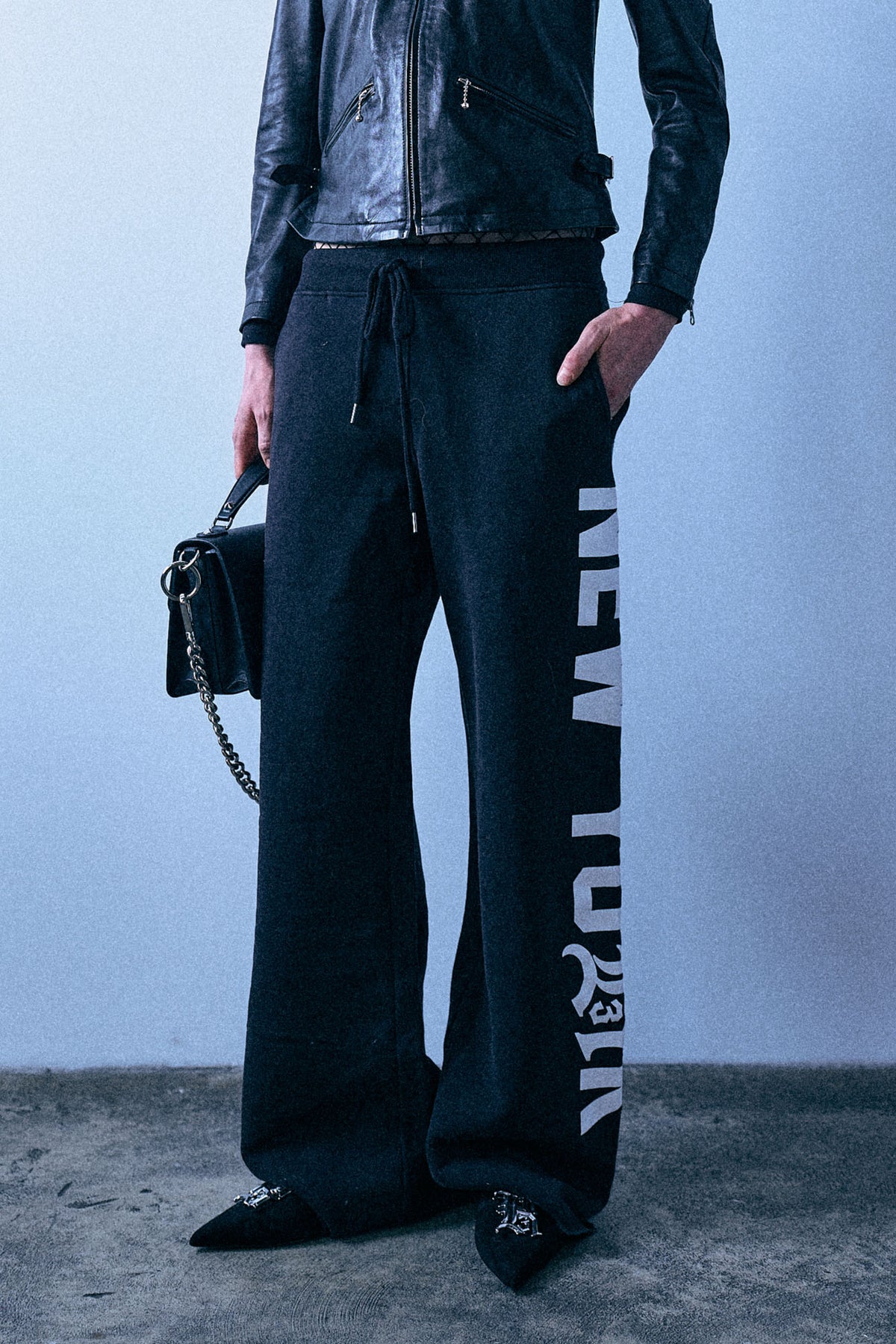 New York 13 Wide Leg Sweatpant - Black - R13