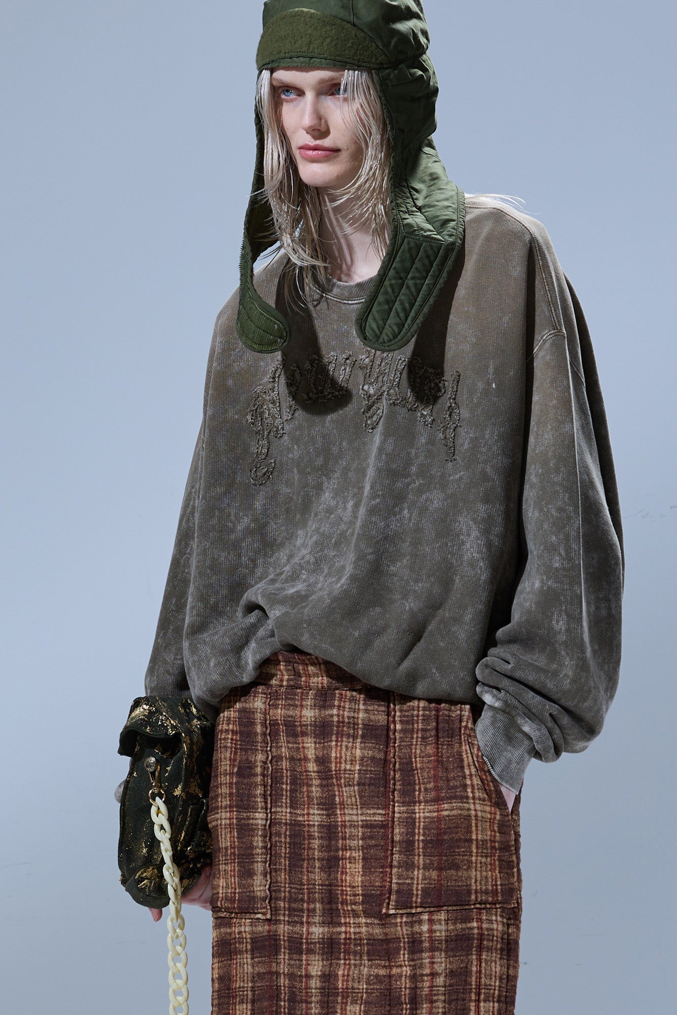 NEW YORK BALLOON CREWNECK - ACID OLIVE GREEN - R13