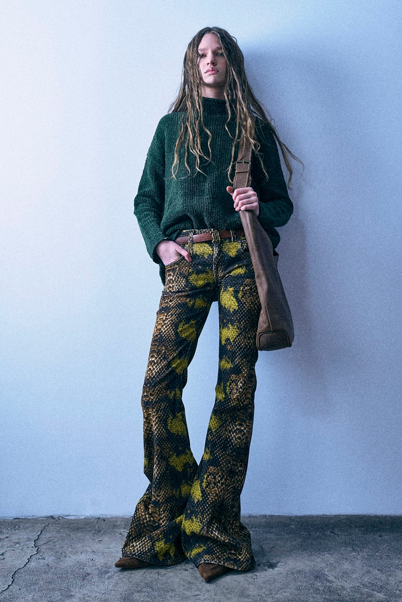 Overflow Boy Flare - Brown Green Snake Stretch
