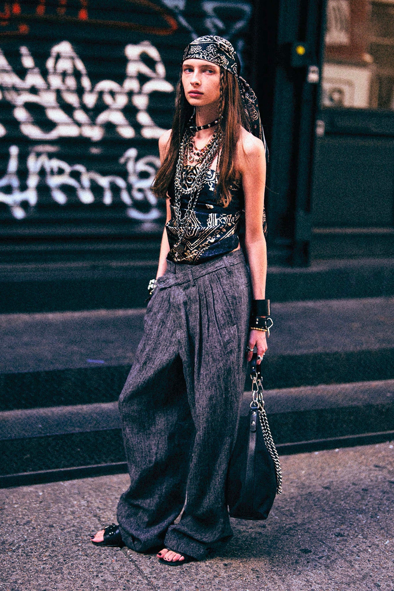 OVERSIZED BANDANA SCARF - BLUE - R13