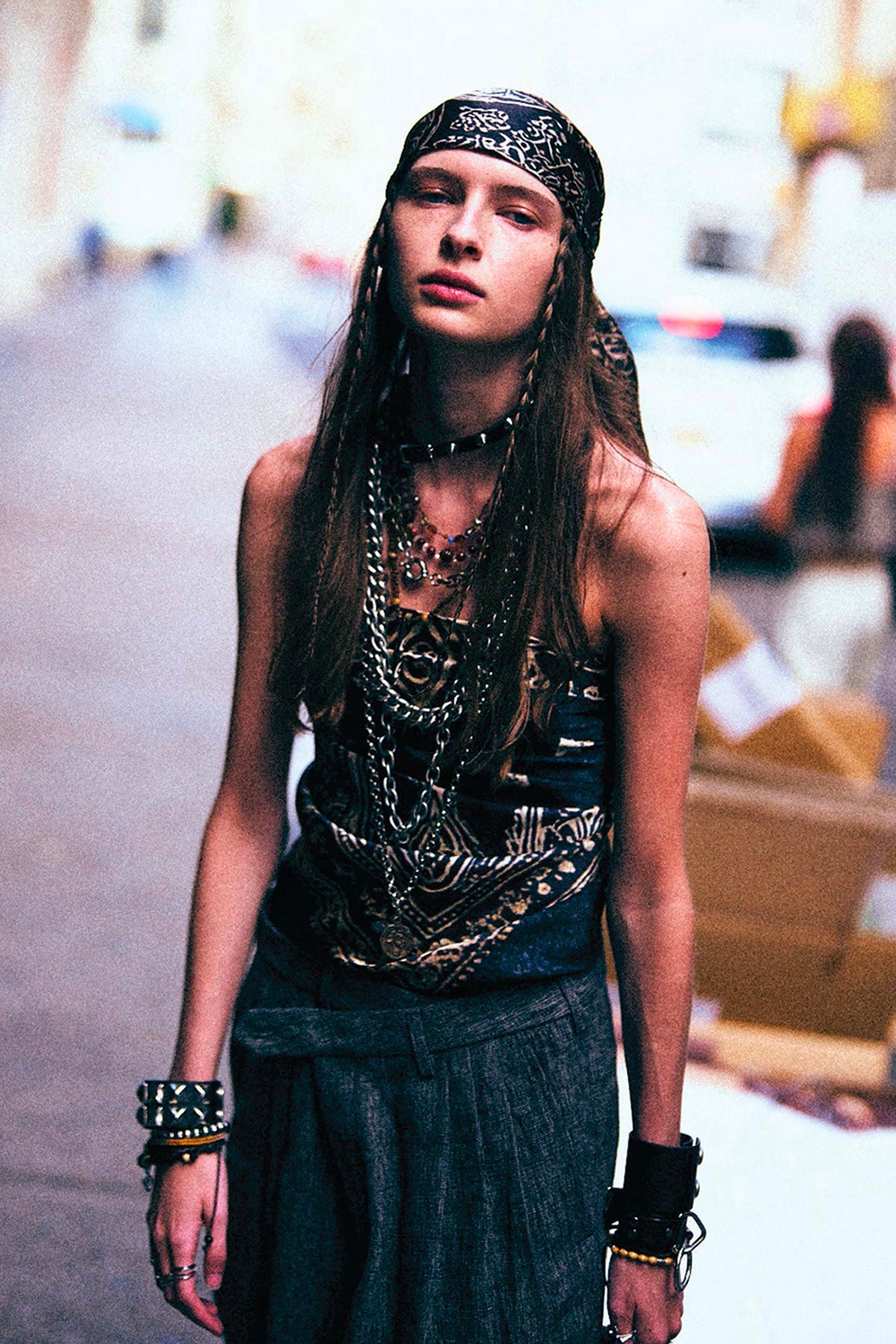 OVERSIZED BANDANA SCARF - BLUE - R13