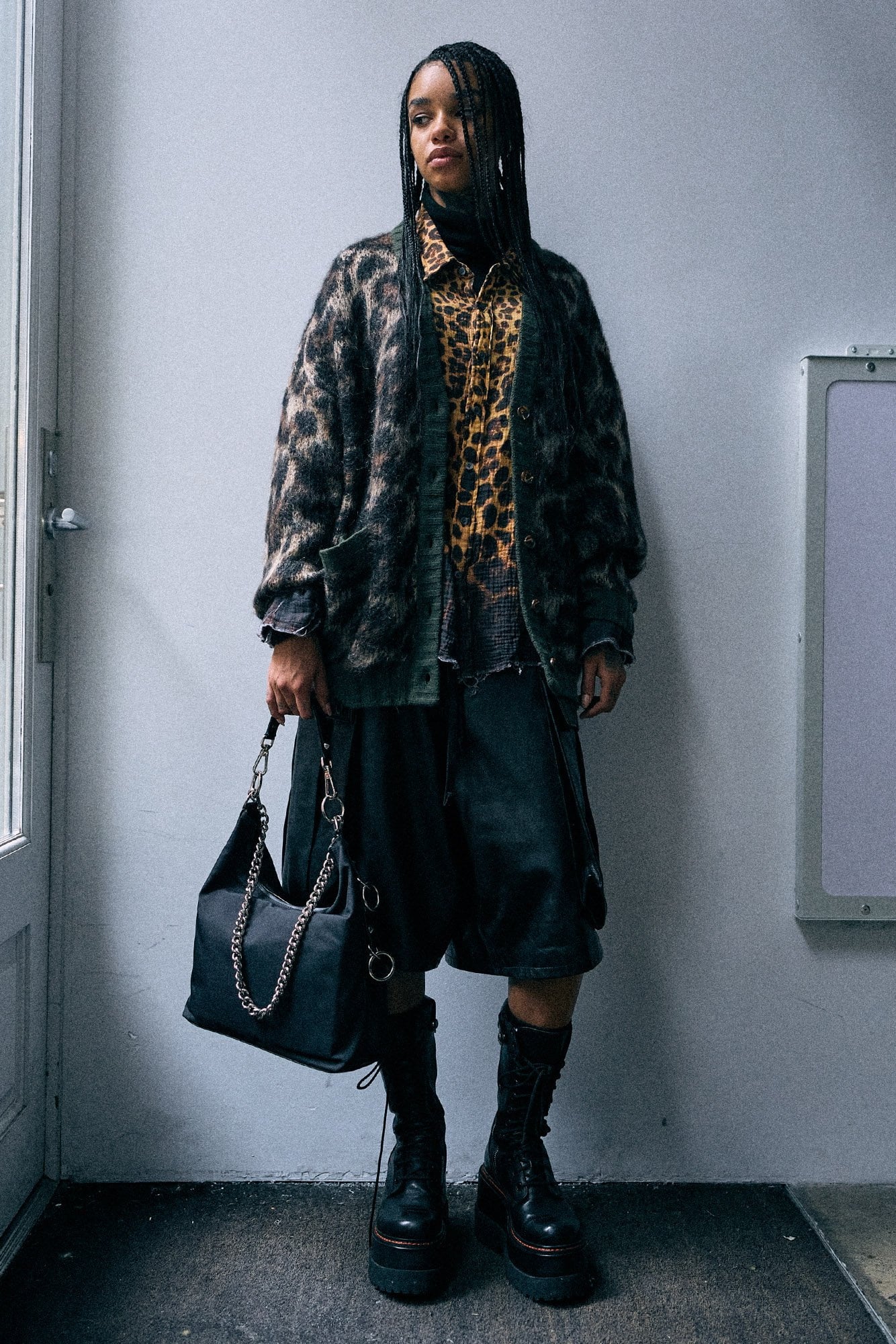 Oversized Cardigan - Brown Leopard Mohair - R13