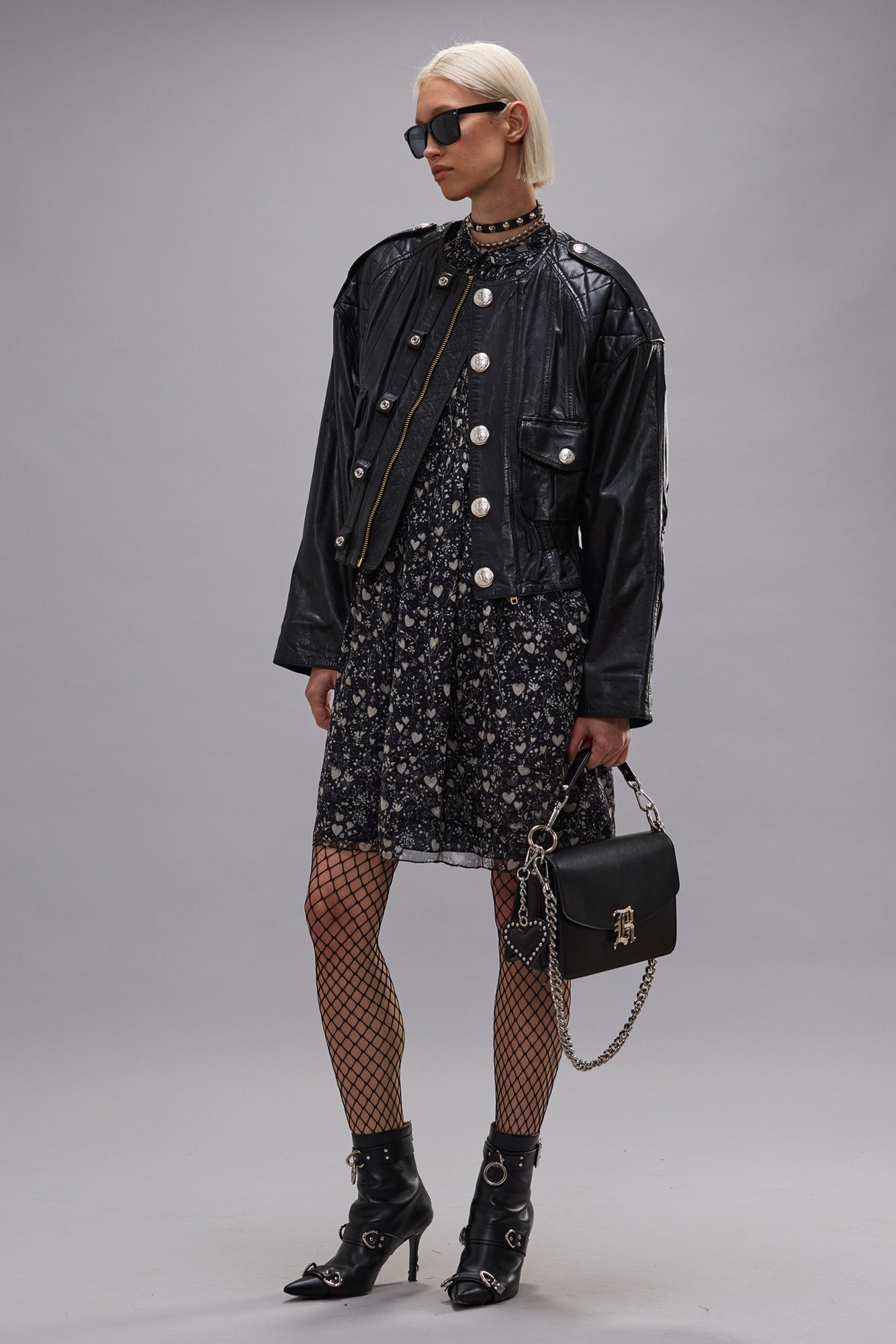 OVERSIZED CREWNECK JACKET - BLACK - R13