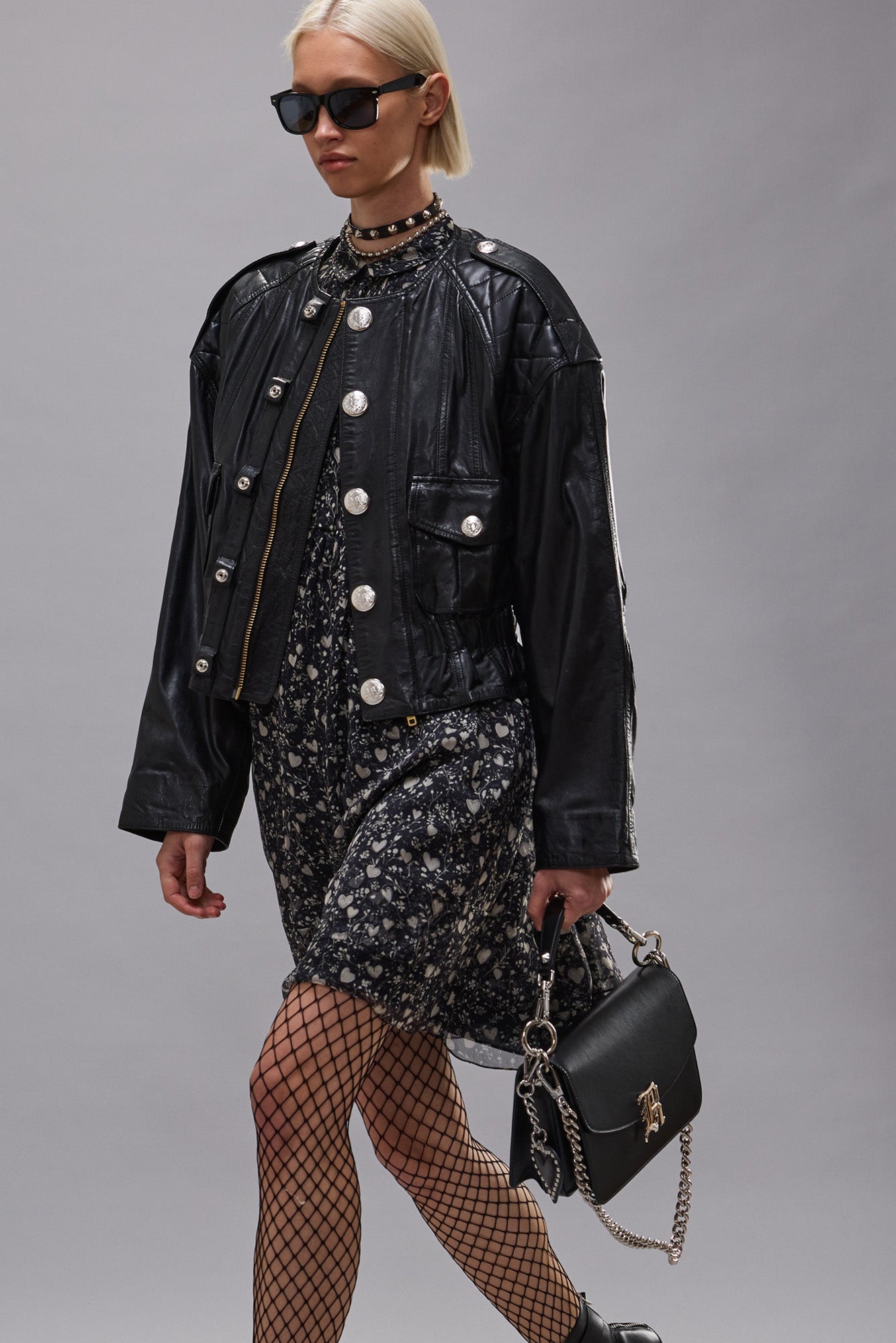 OVERSIZED CREWNECK JACKET - BLACK - R13