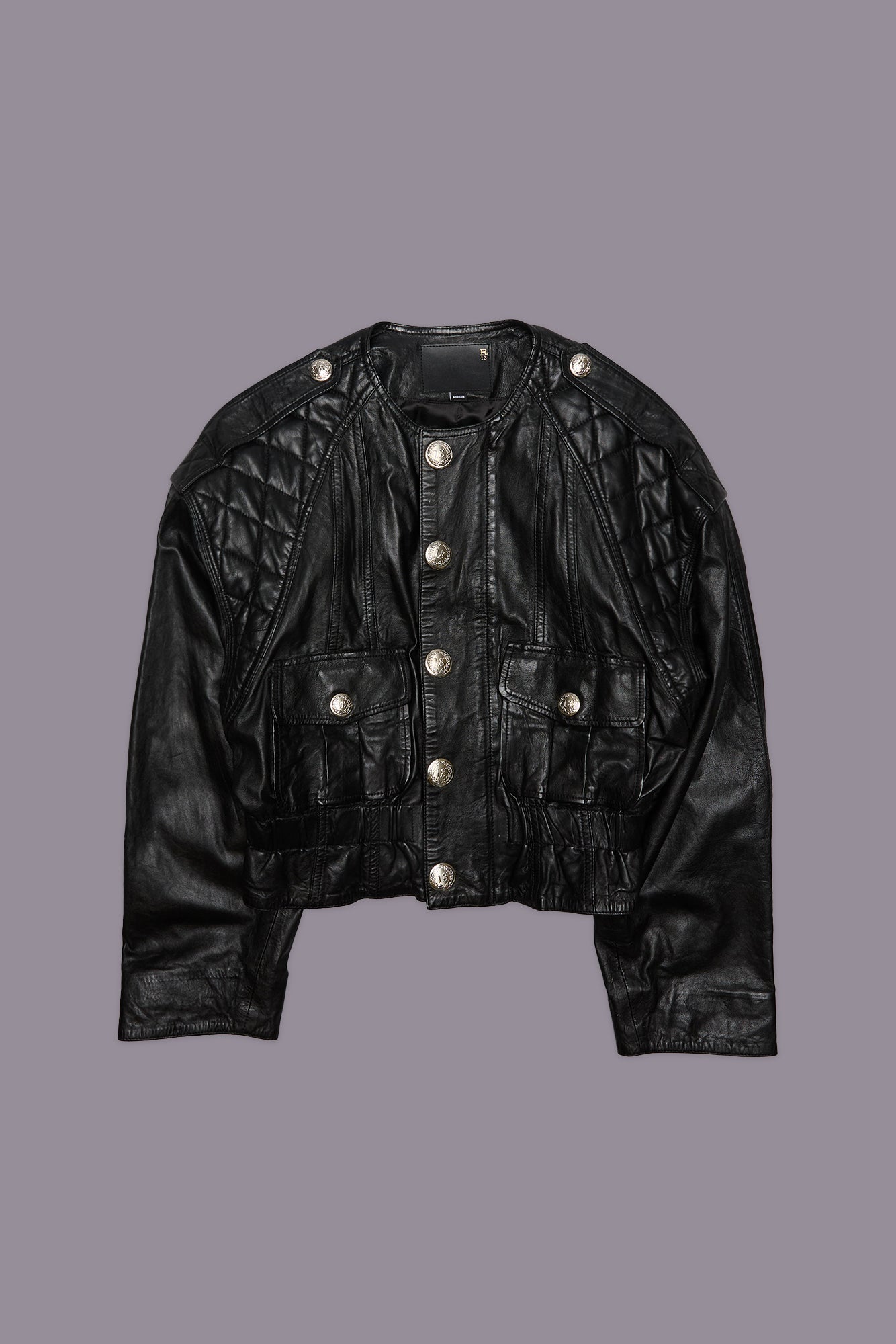 OVERSIZED CREWNECK JACKET - BLACK - R13