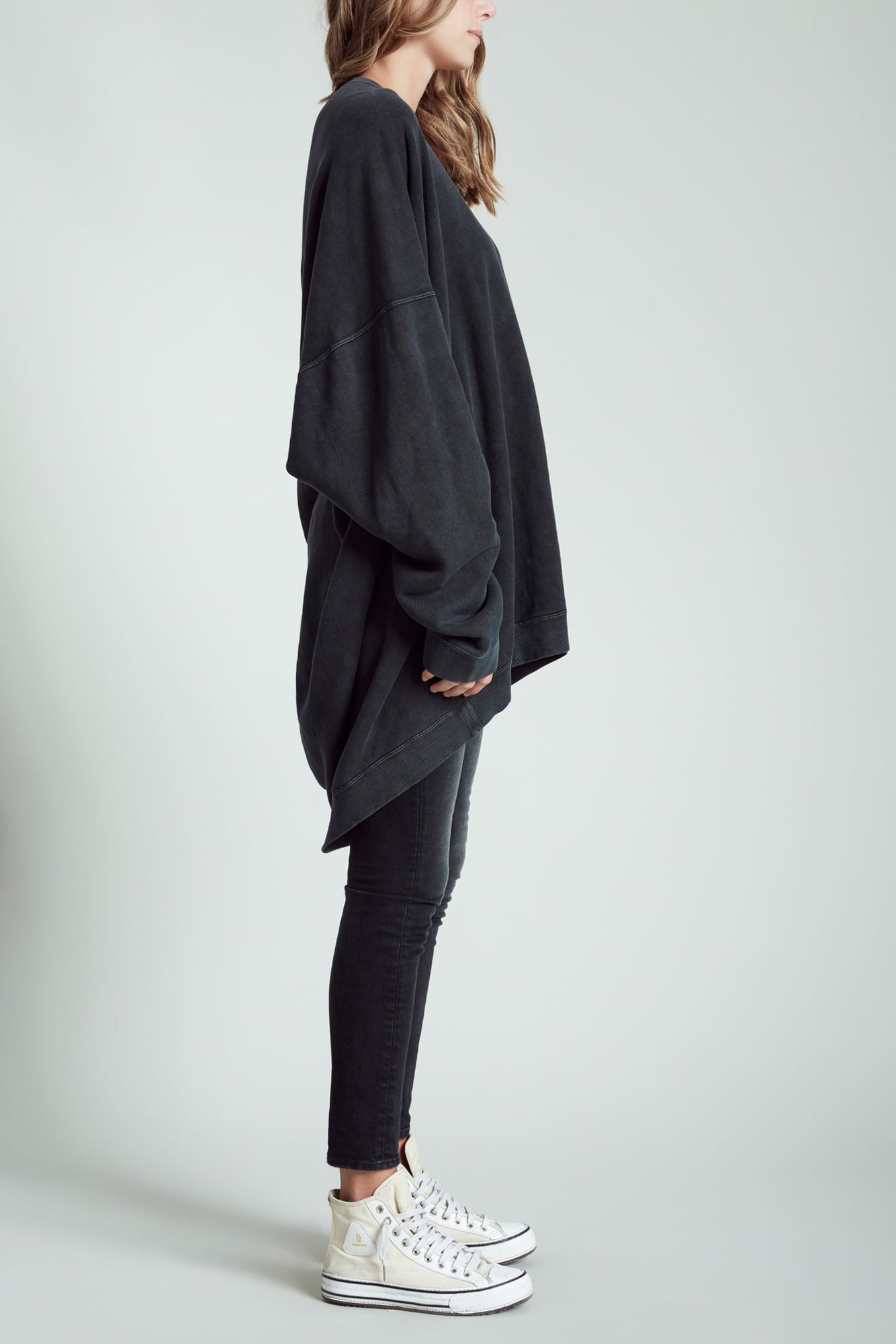 Oversized Crewneck Sweatshirt - Acid Black - R13