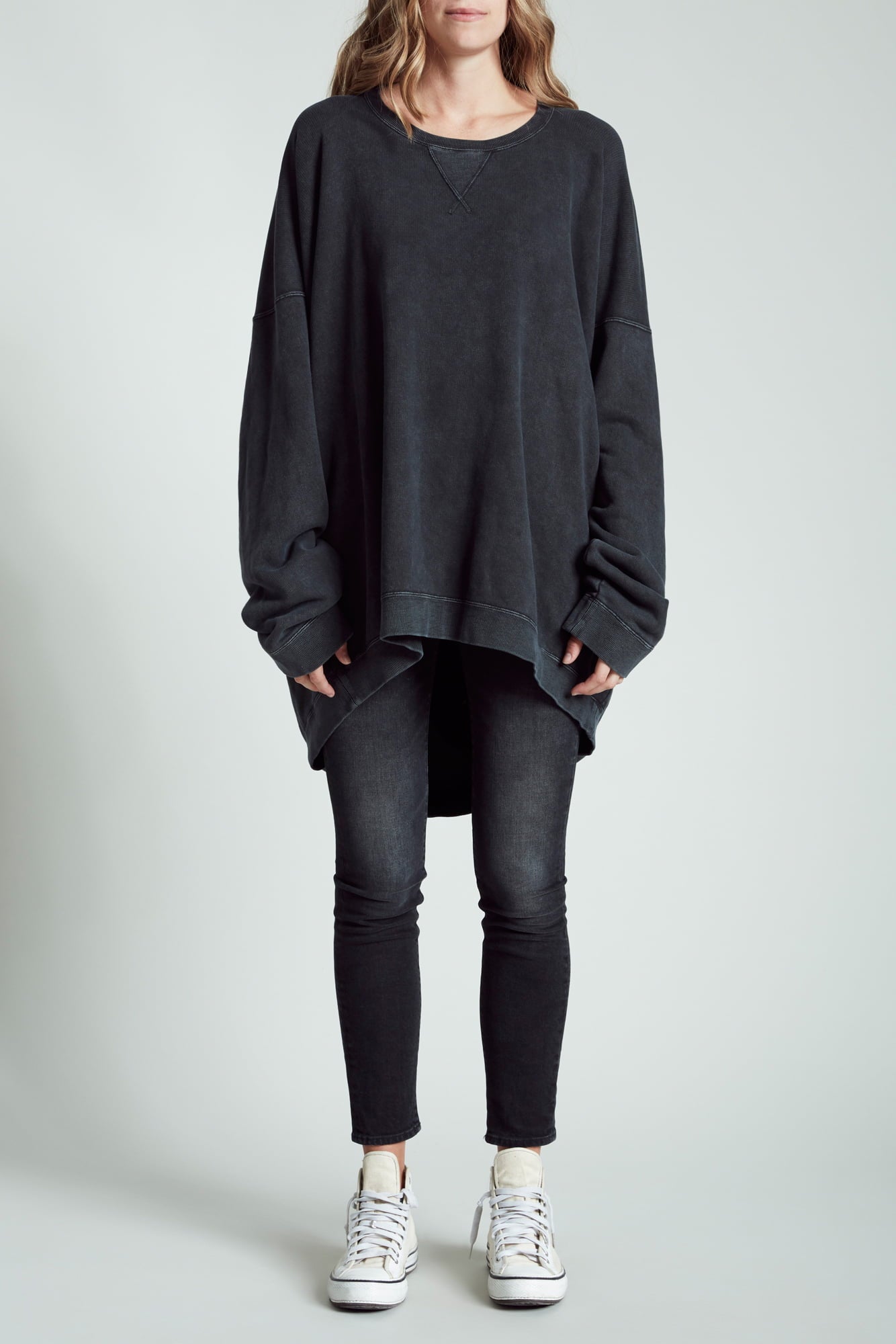 Oversized Crewneck Sweatshirt - Acid Black - R13
