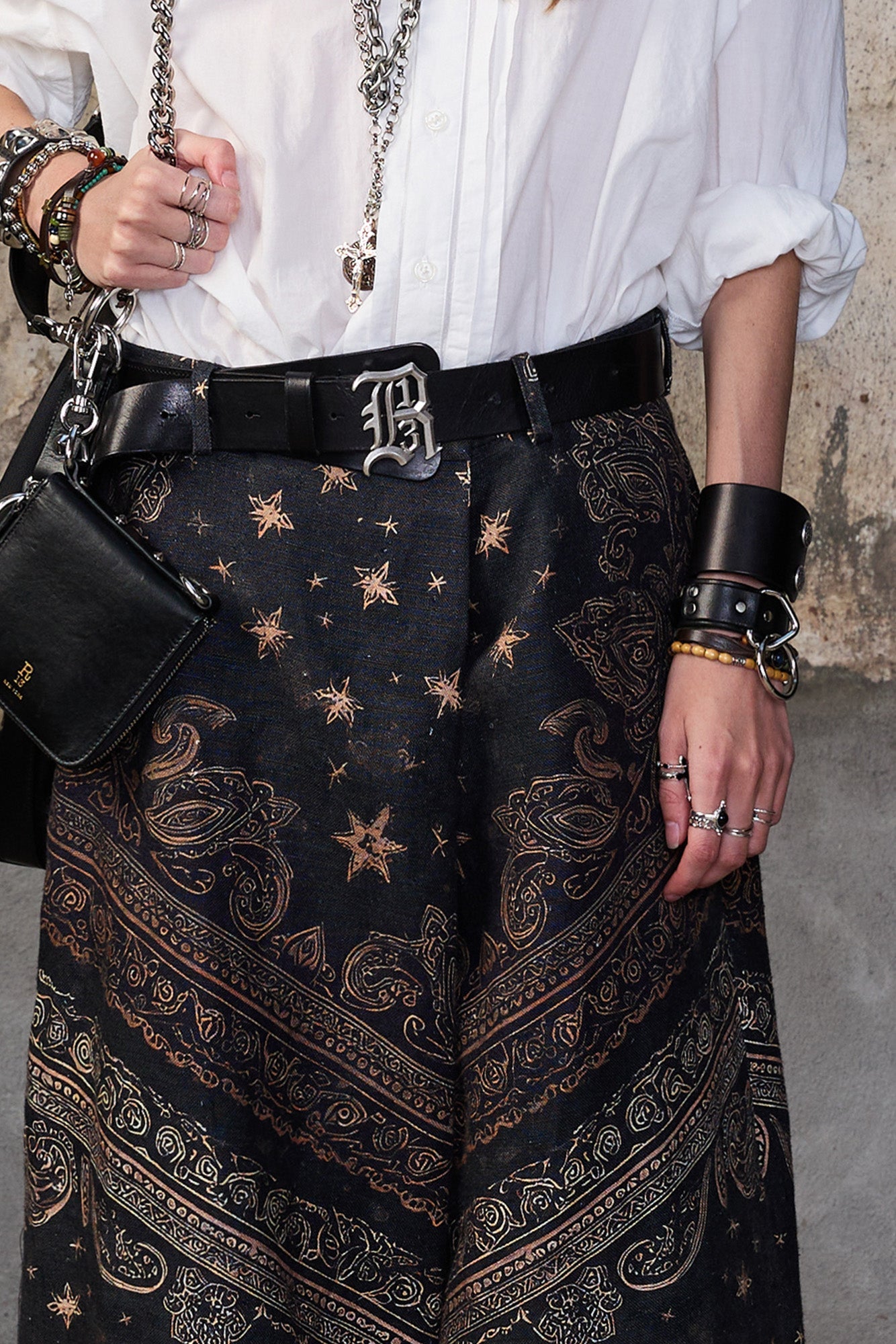 OVERSIZED CROSSOVER PANT - BLACK BANDANA - R13