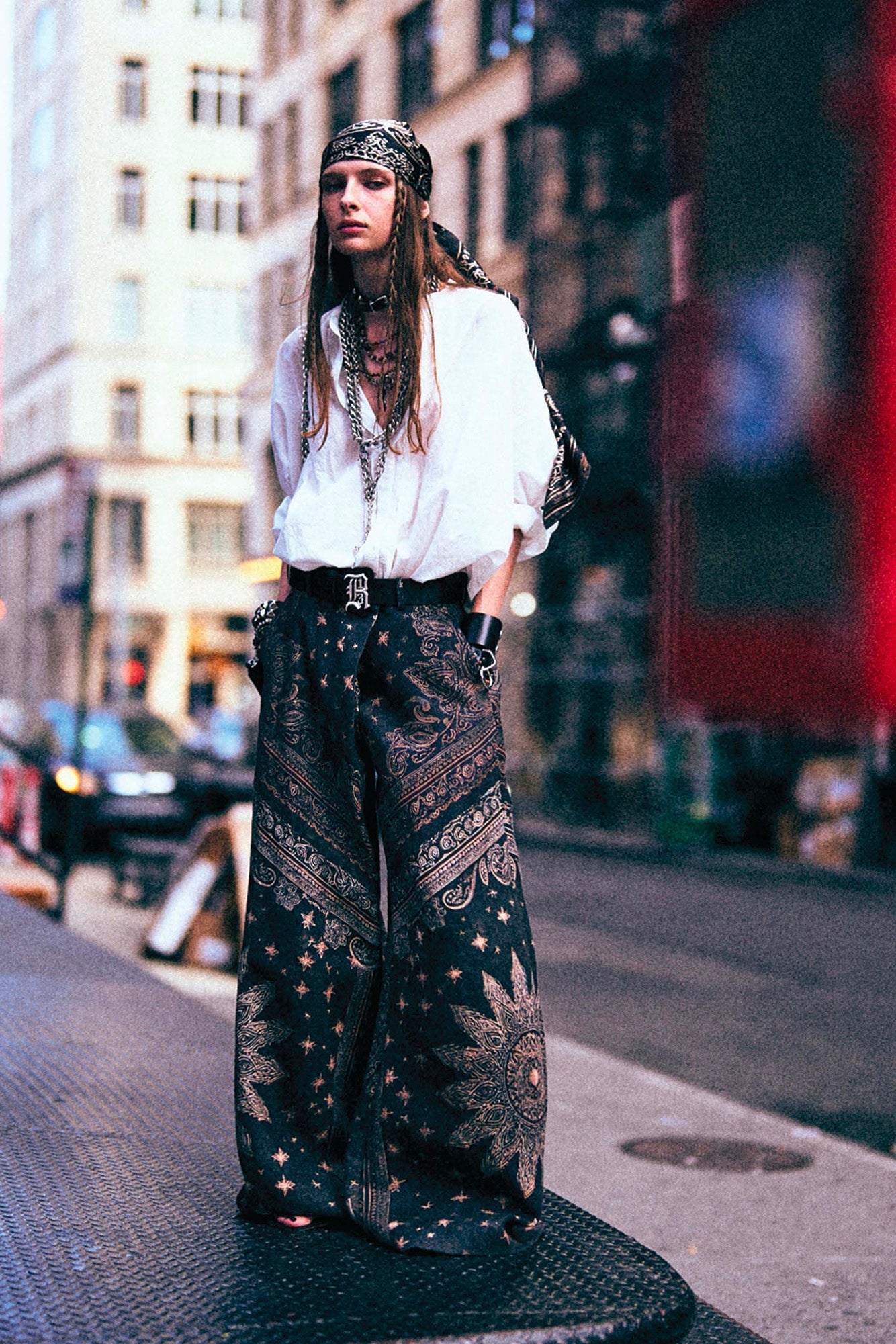 OVERSIZED CROSSOVER PANT - BLACK BANDANA - R13