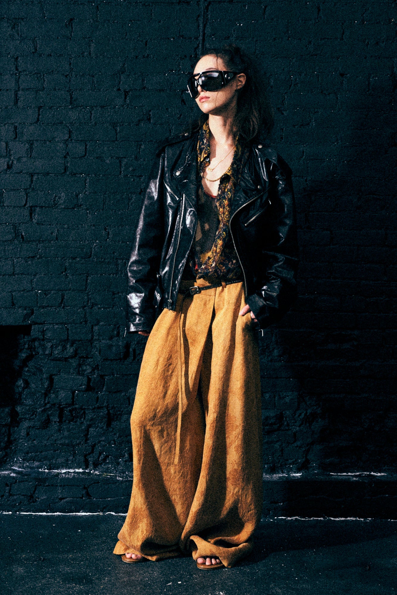 OVERSIZED CROSSOVER PANT - ORANGE FLORAL - R13