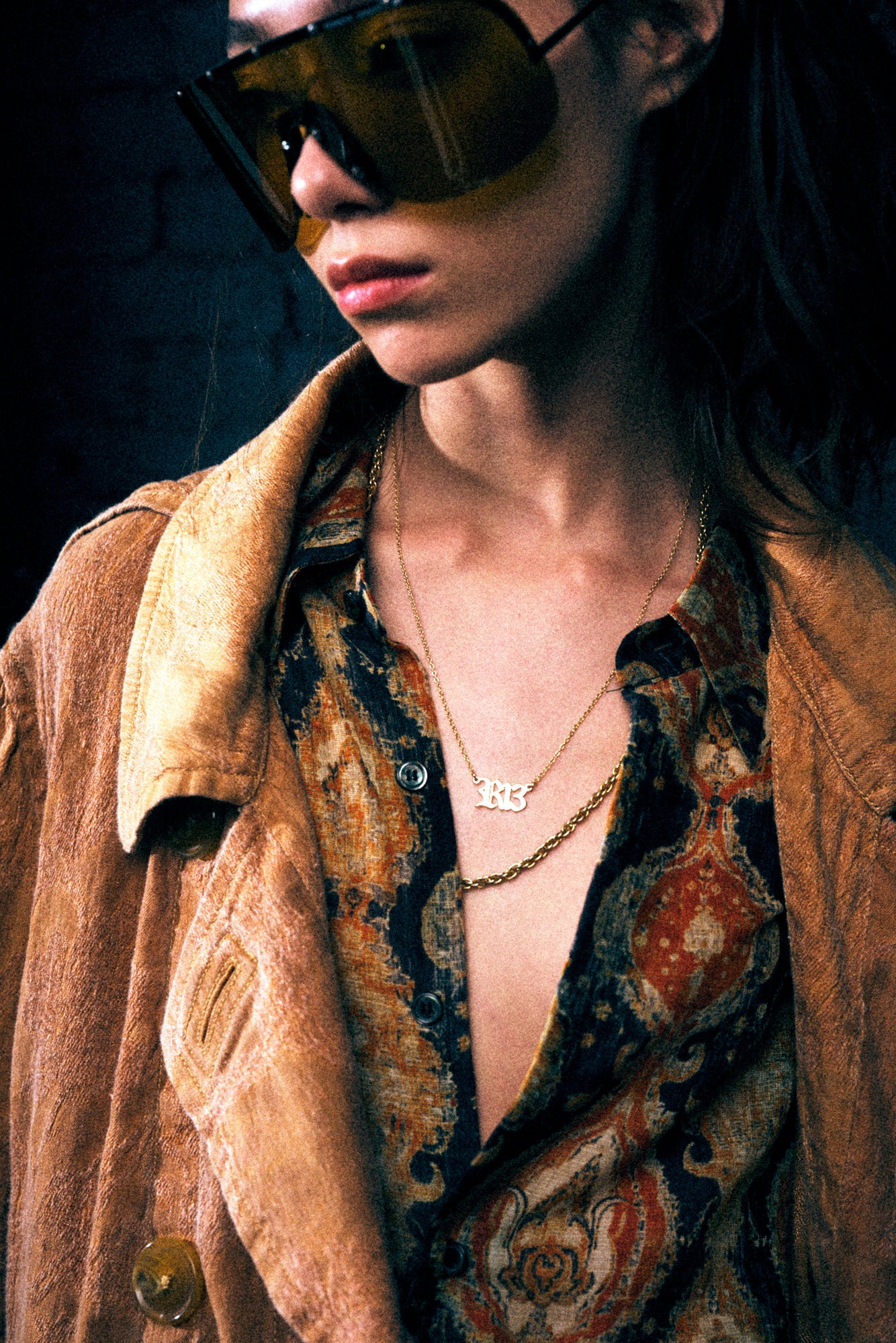 OVERSIZED HOODED COAT - ORANGE FLORAL - R13