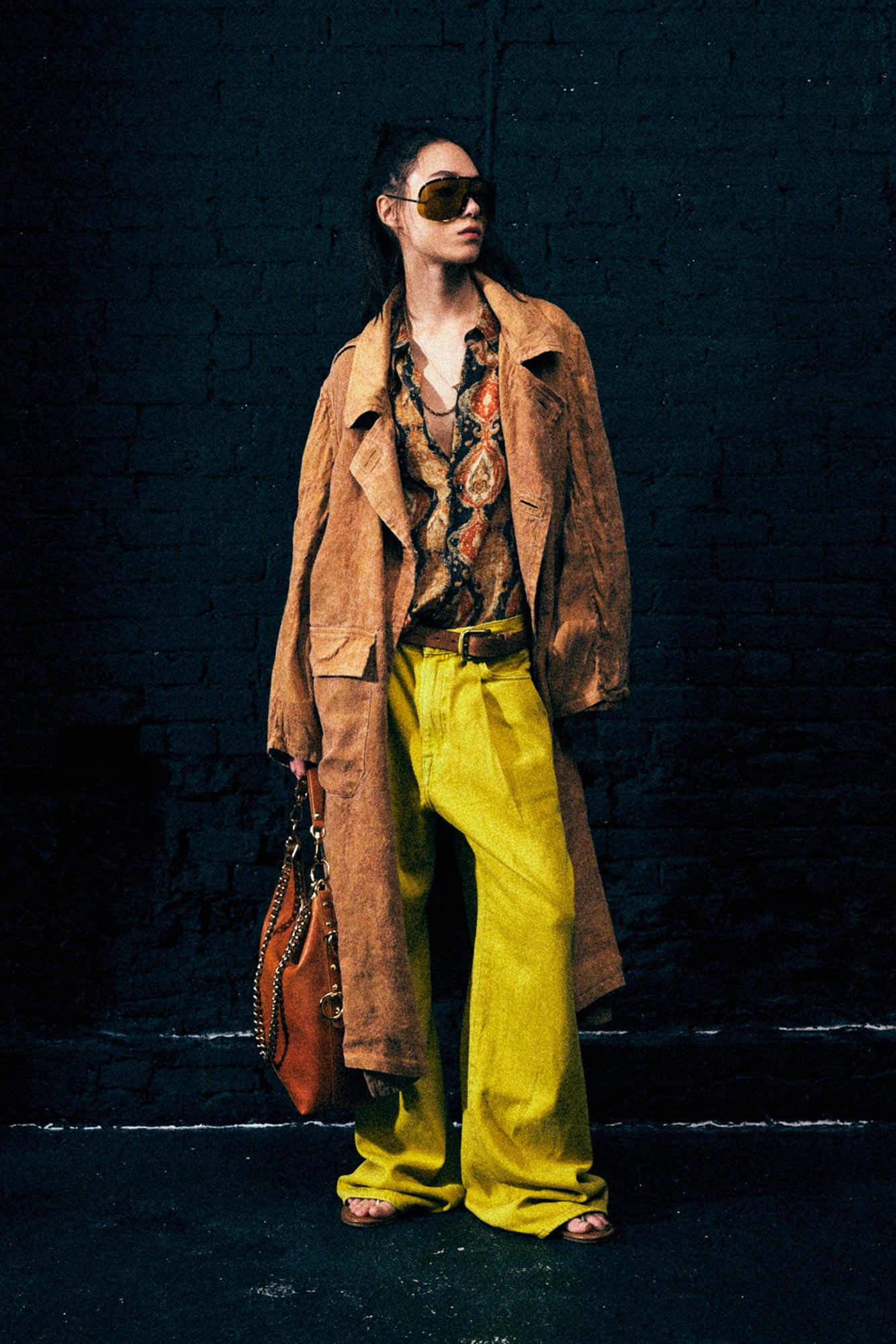 OVERSIZED HOODED COAT - ORANGE FLORAL