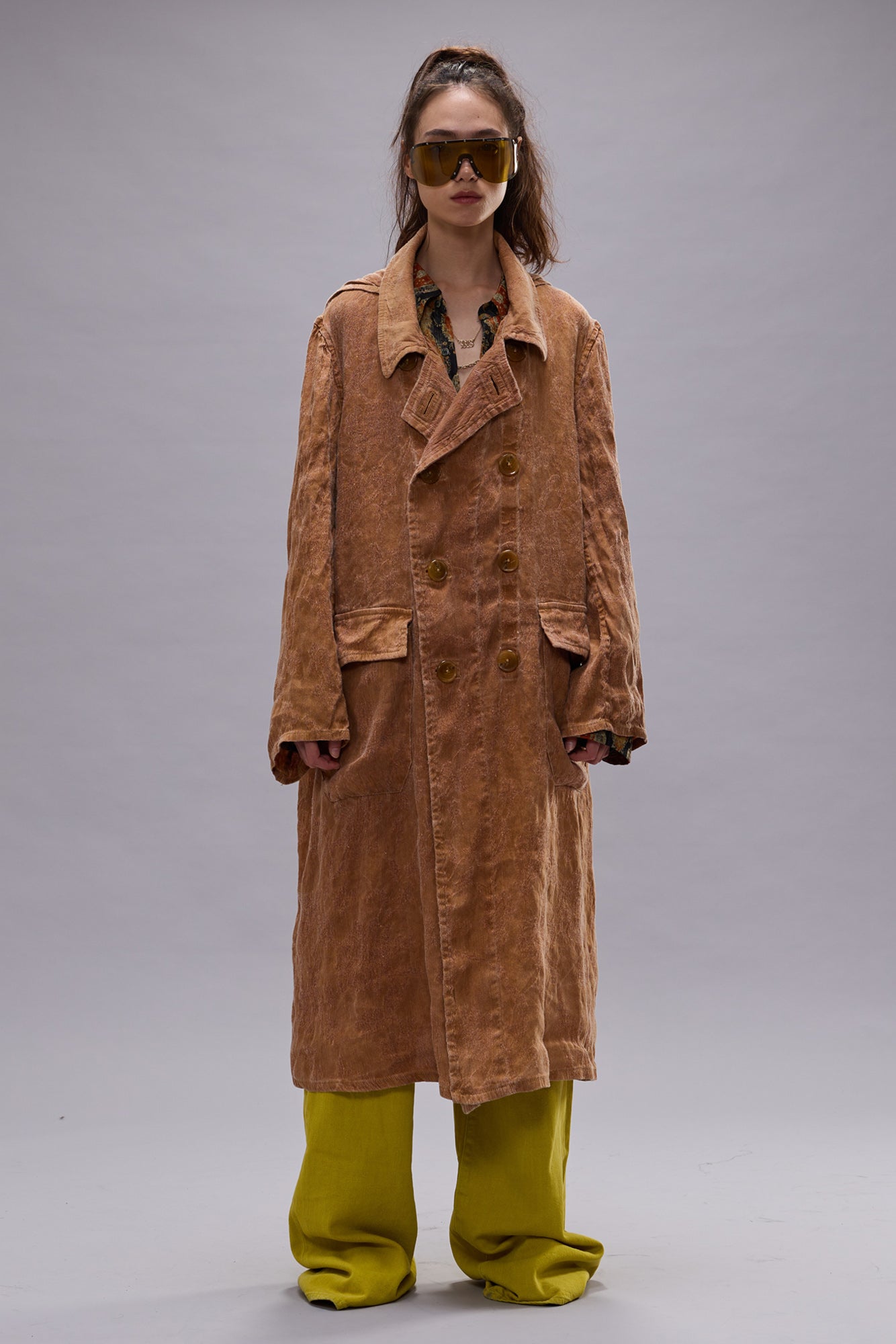 OVERSIZED HOODED COAT - ORANGE FLORAL - R13