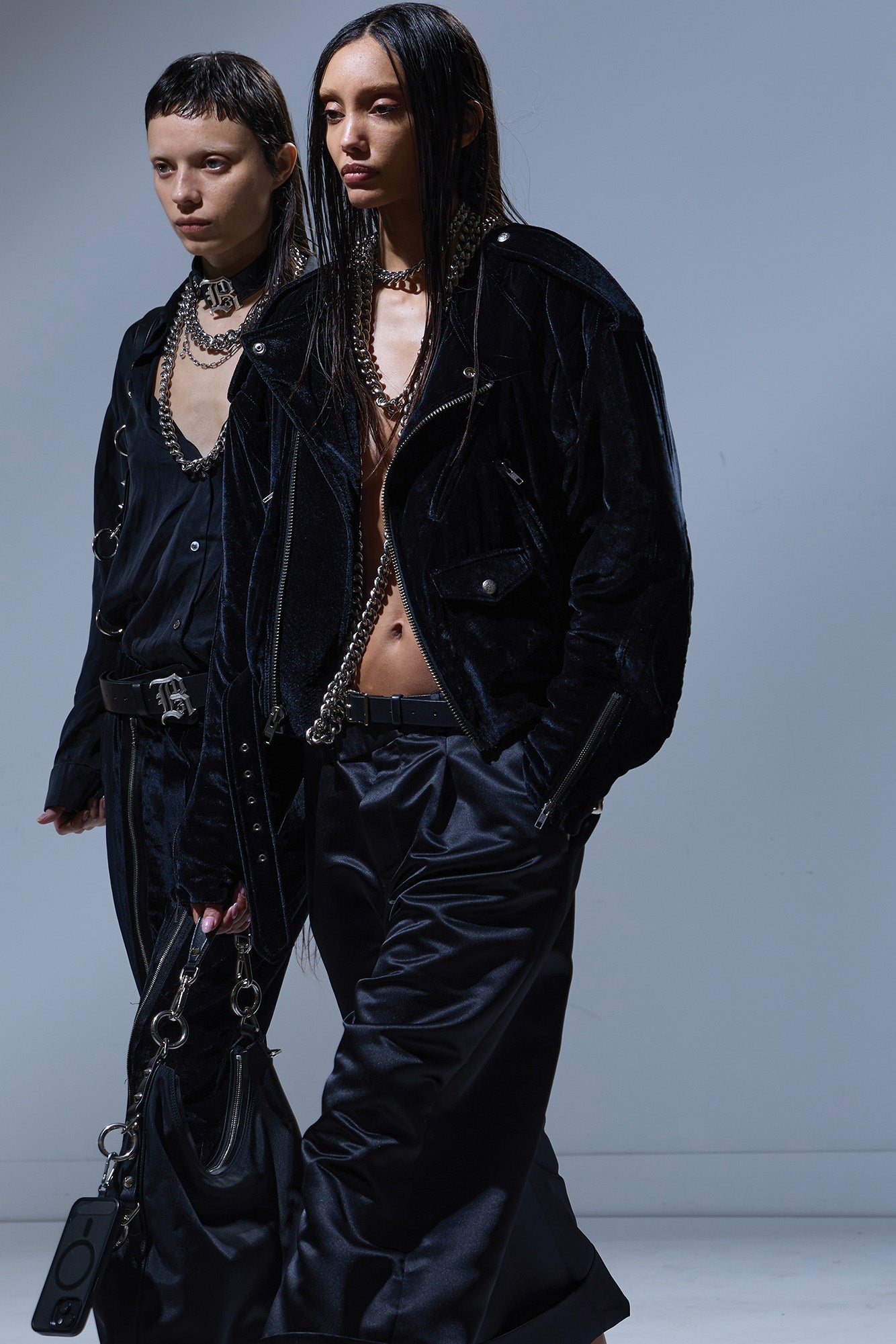 OVERSIZED MOTO JACKET - BLACK - R13