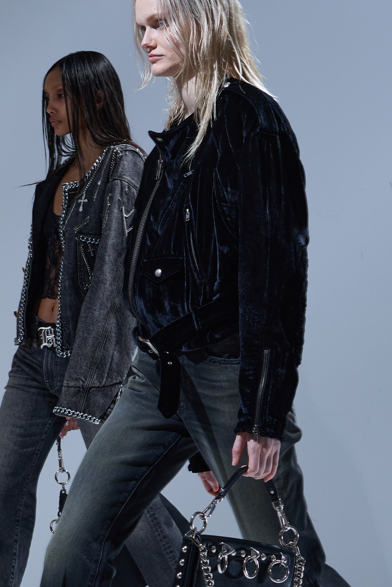 OVERSIZED MOTO JACKET - BLACK - R13