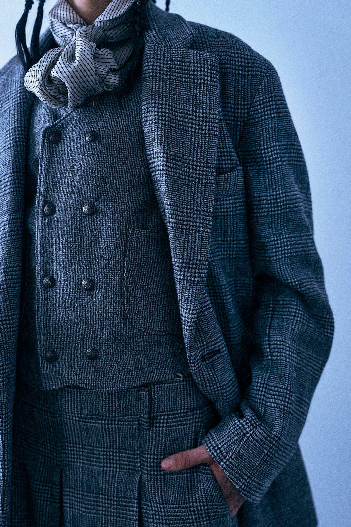 Oversized Ragged Blazer - Black And White Check - R13