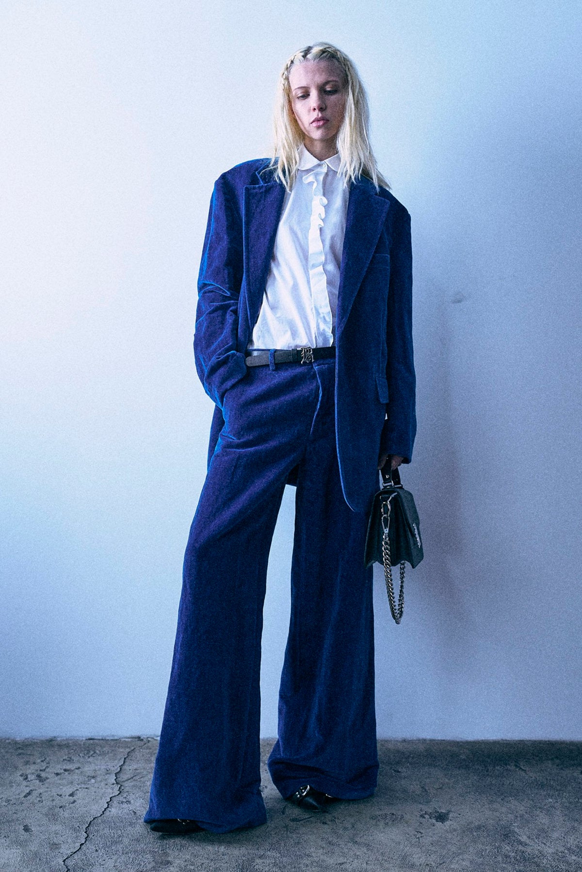 Oversized Ragged Blazer - Deep Blue - R13