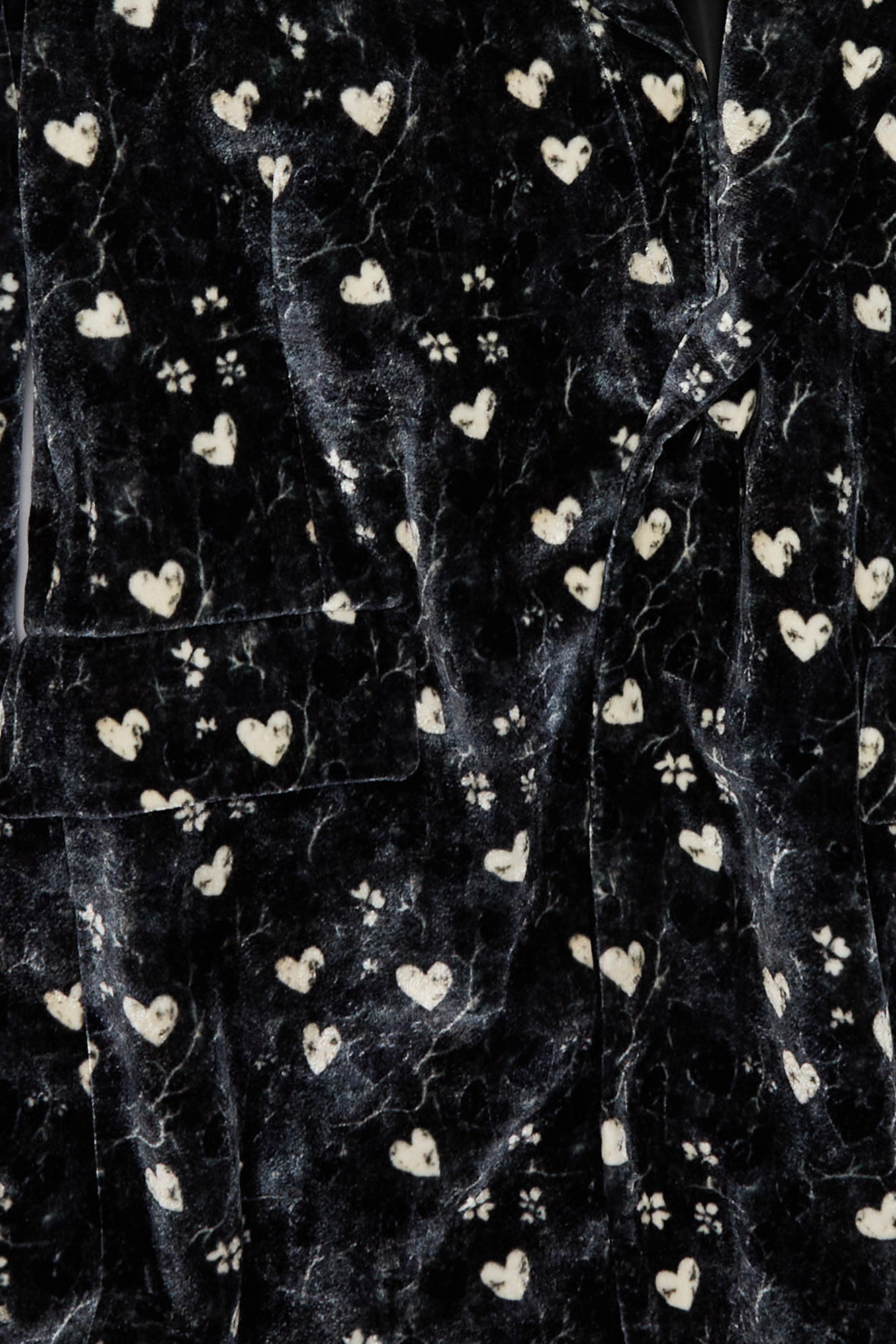 OVERSIZED RAGGED BLAZER - HEARTS ON BLACK - R13